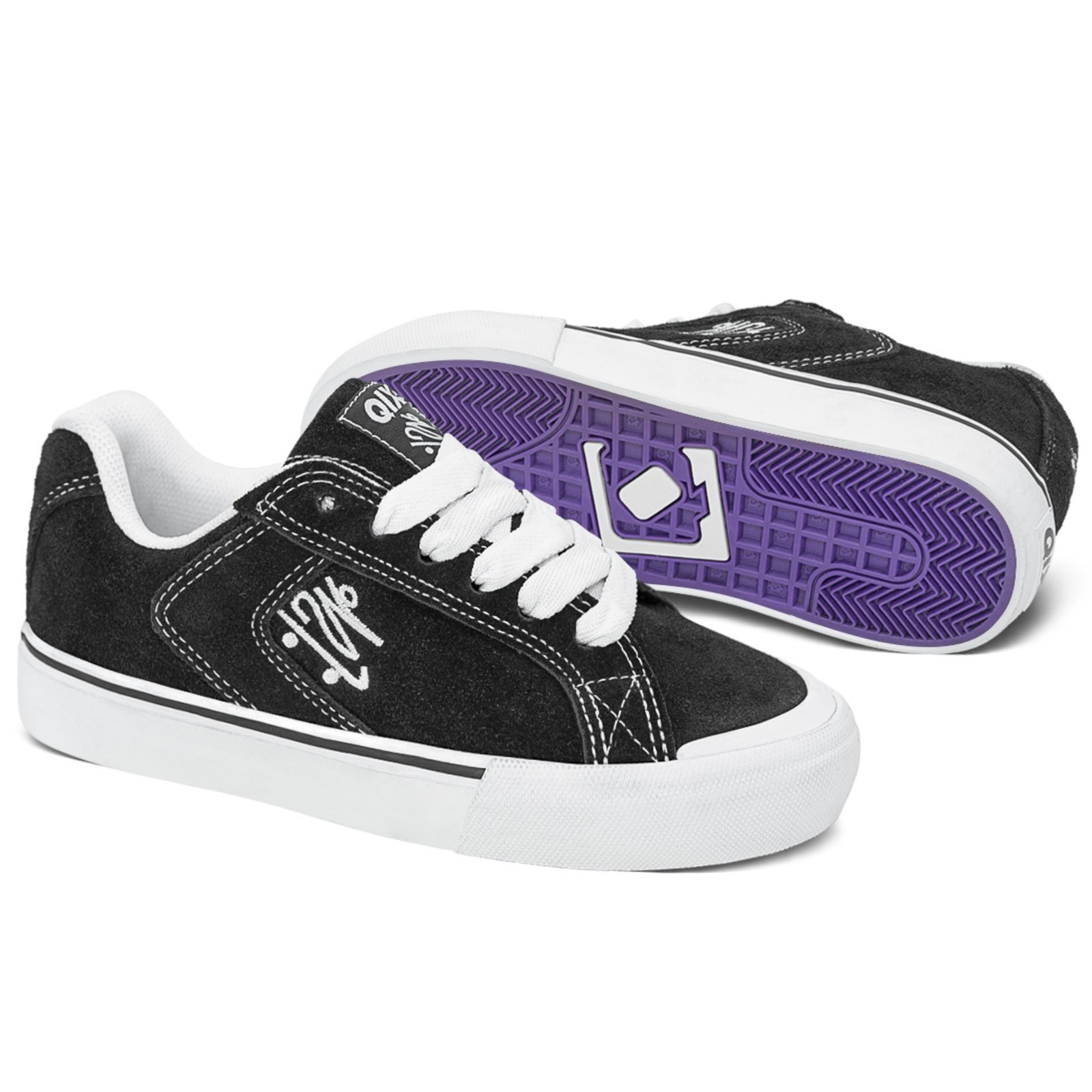 Vista 3 Tênis Qix Unissex Camurça Chorão Park Branco preto Qix preto