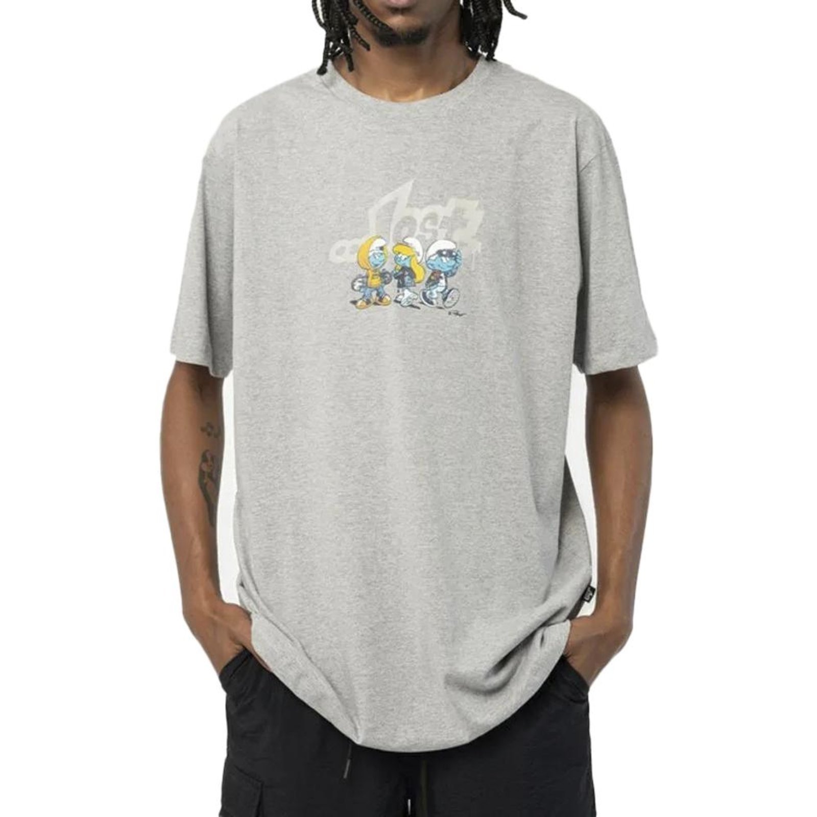 Camiseta Lost Smurfs Crias SM24 Masculina Mescla Médio