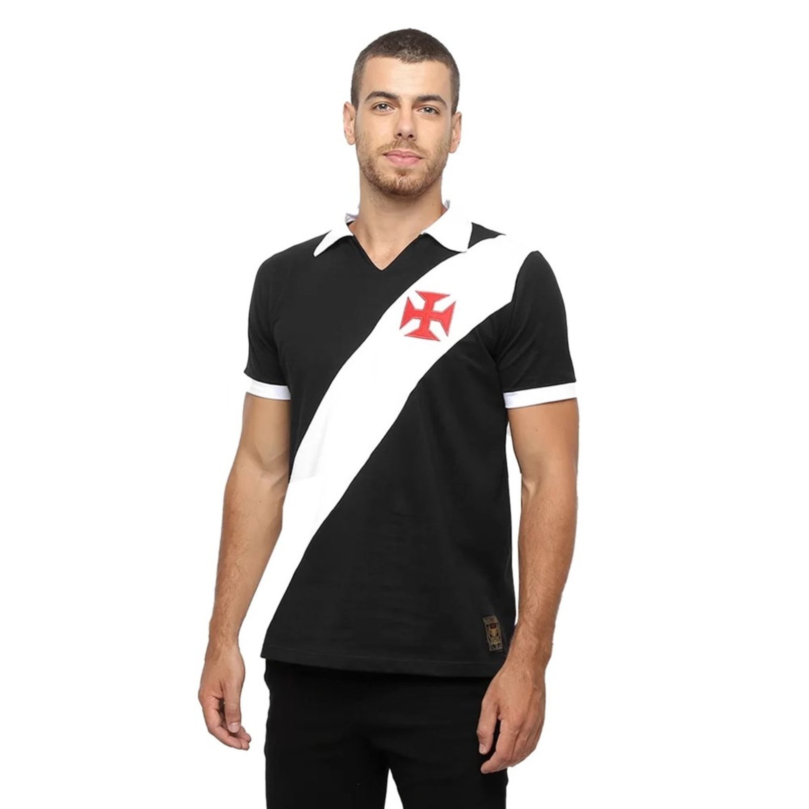 Camisa Polo Vasco Braziline Paris Masculina – Preto e Branco