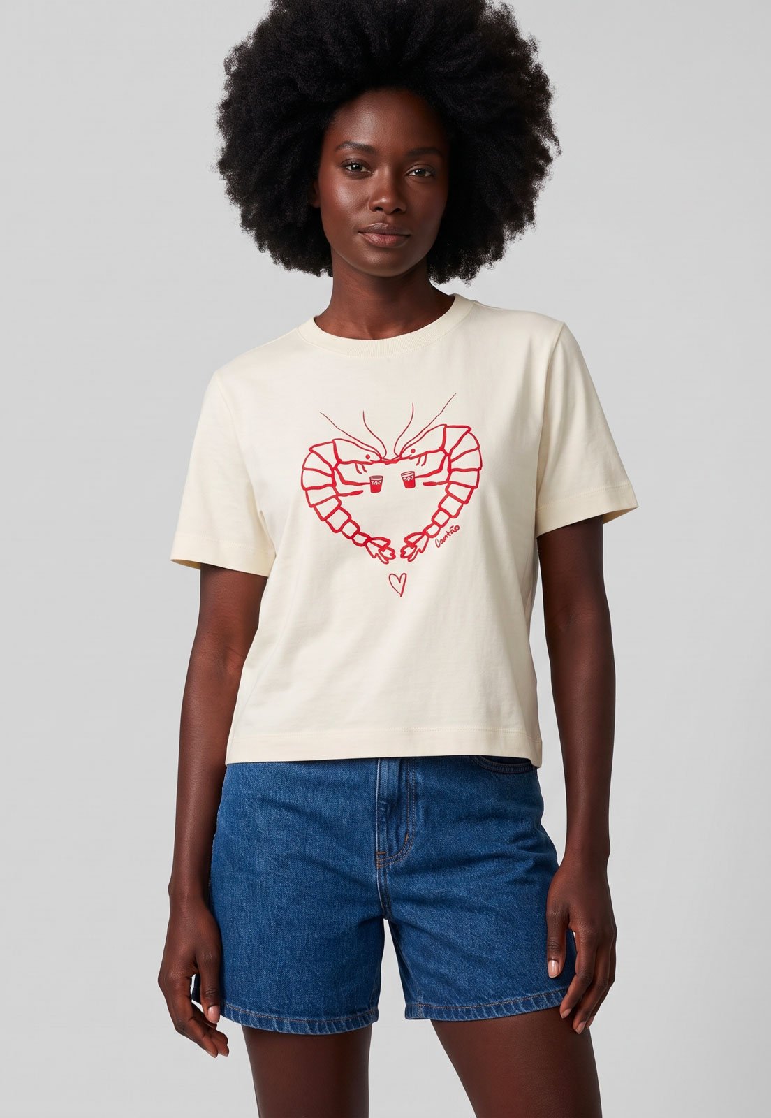 Camiseta Feminina Cantão Box Frutos do Amar Amarelo