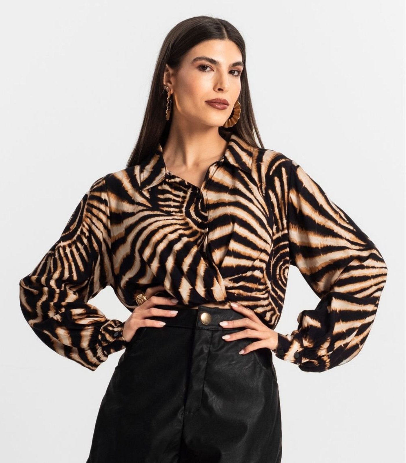 Vista 3 Camisa de Viscose Manga Longa Endless preto Endless preto