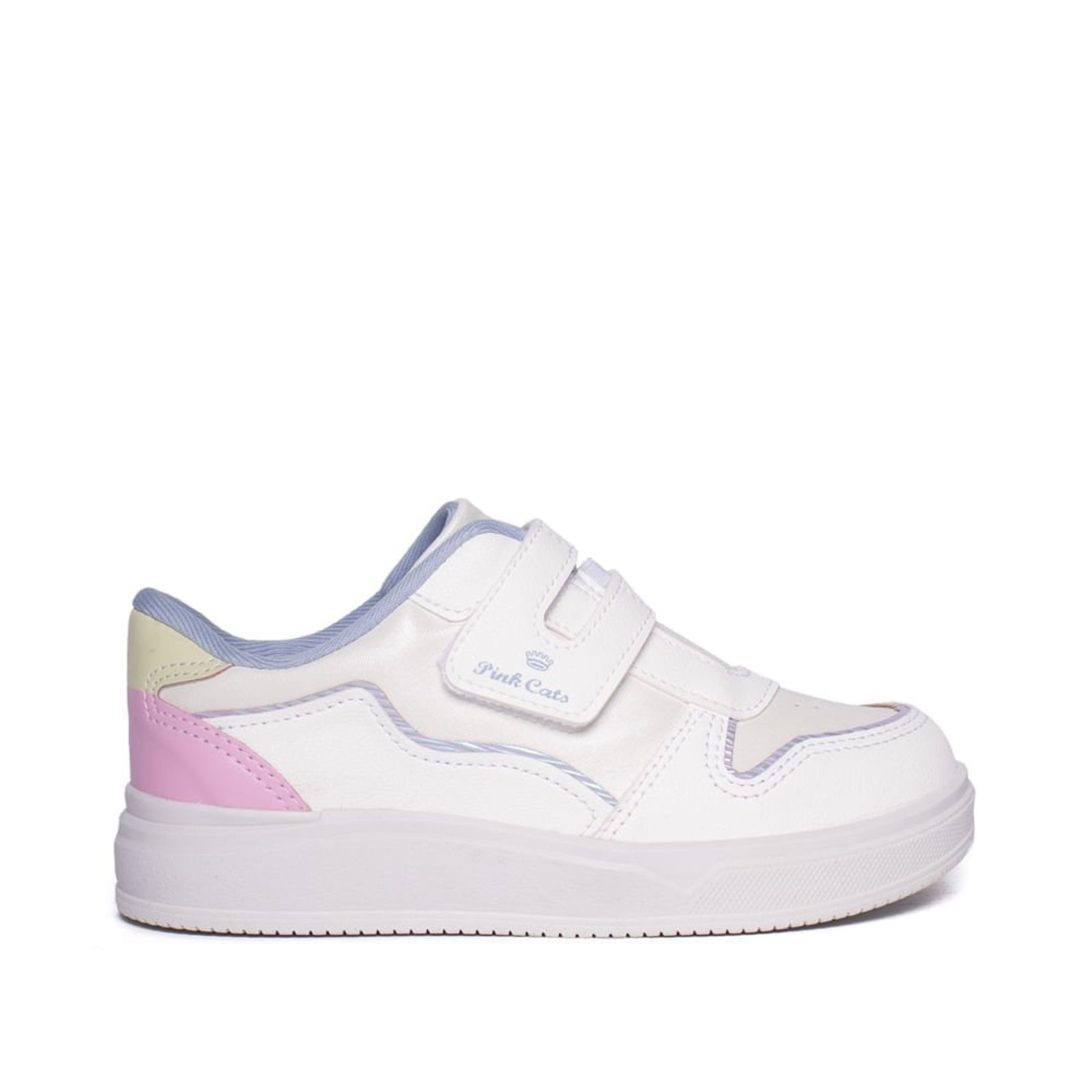 Infantil – Tênis Pink Cats Napa Branco/Azul/Rosa