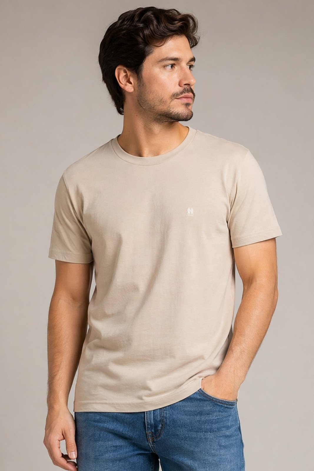 Camiseta Masculina Premium Algodão Polo Wear Bege