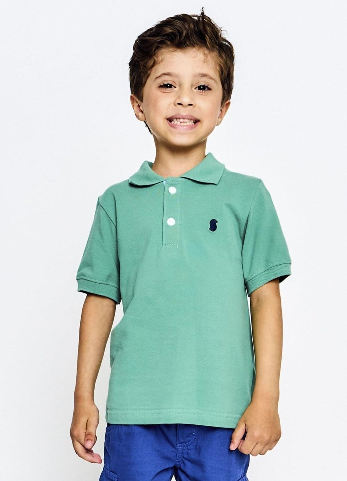 Infantil - Polo Menino Básico Alphabeto Verde