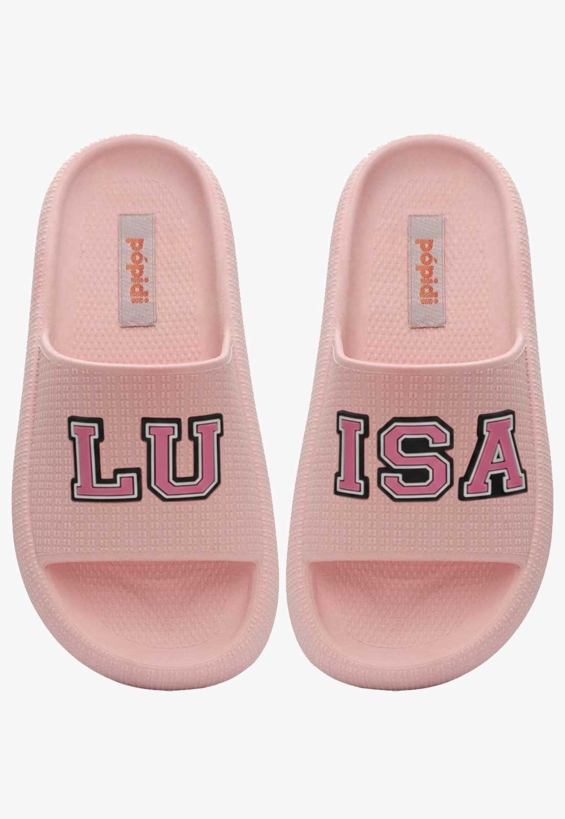Infantil - Chinelo Pópidi Personalizado LUISA Estilo Nuvem Rosa