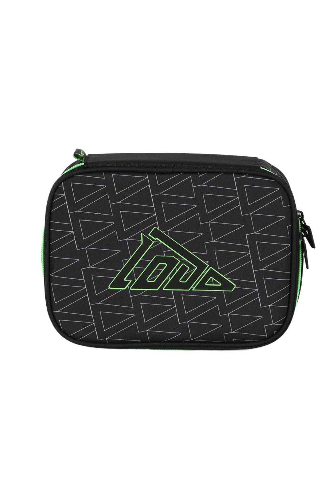 Vista 2 Infantil - Estojo Box Juvenil Médio 100 pens Loud Green Preto Luxcel preto green Luxcel preto green