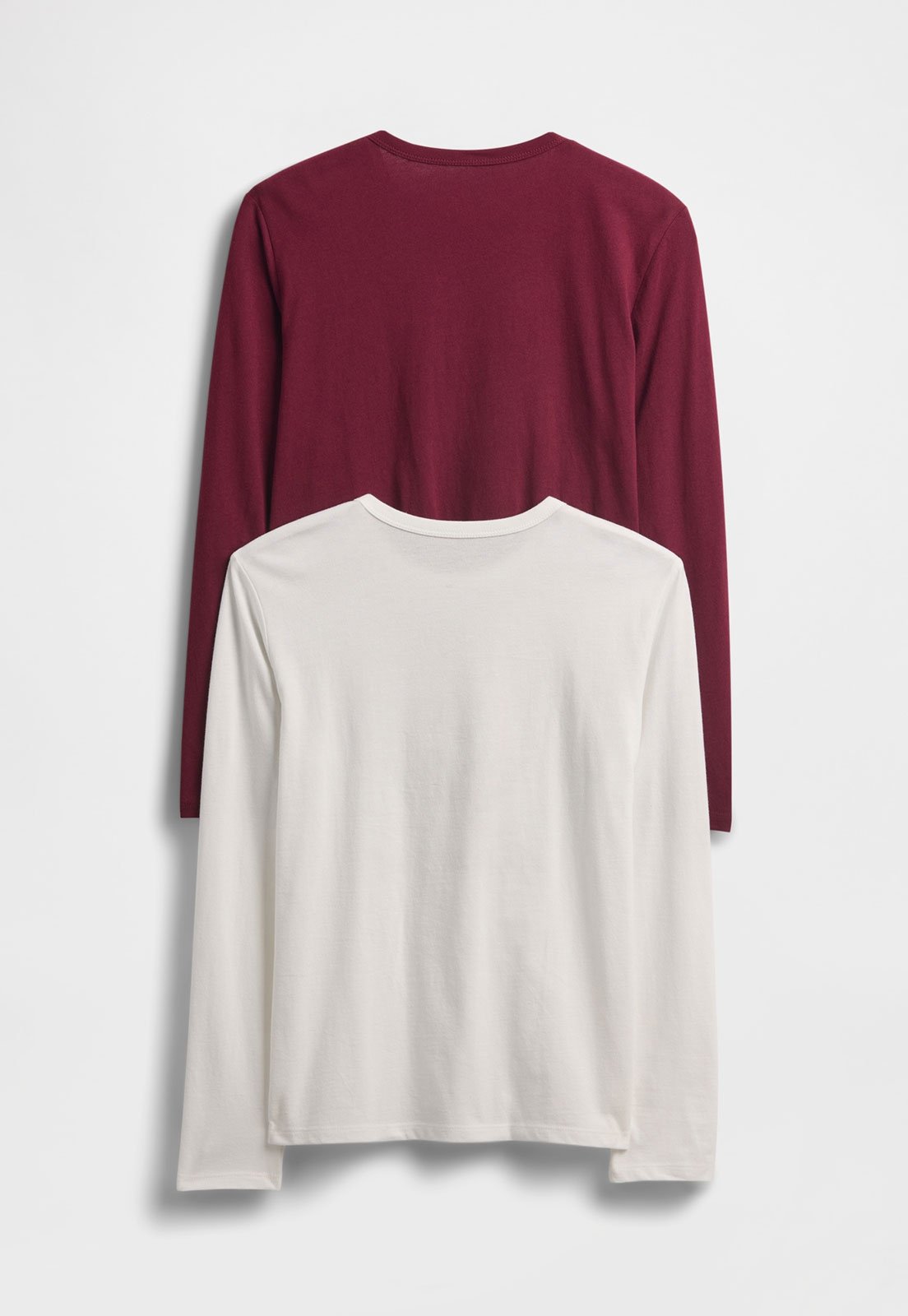 Vista 3 Kit 2 Camisetas GAP Manga Longa Vinho e Off-White vinho white GAP vinho white