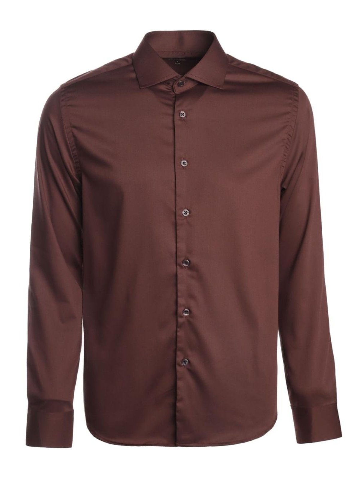 Camisa Slim Fibra de Bambu Eletrón Masculina MARROM