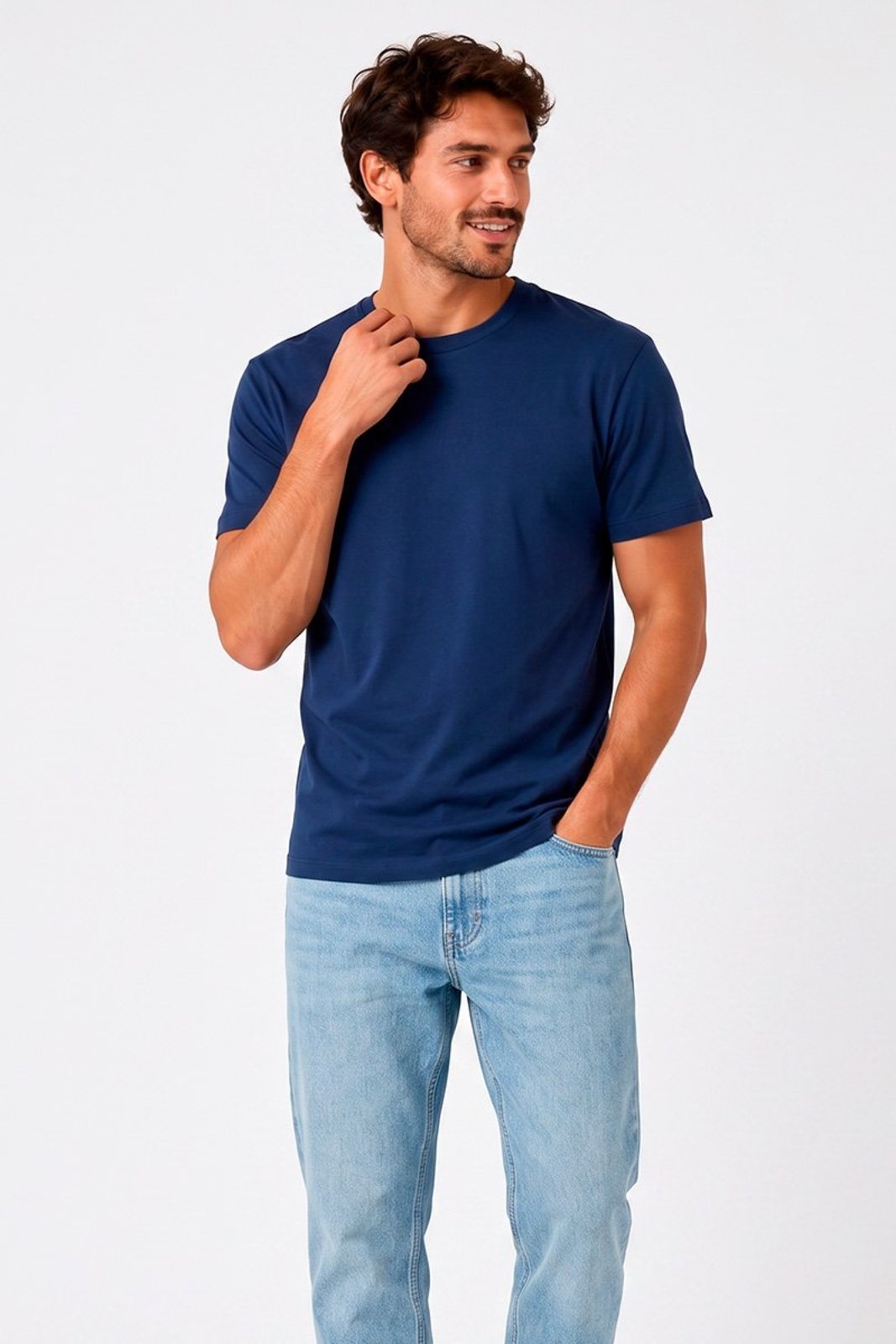 Camiseta Masculina Cianitas Marinho Lisa