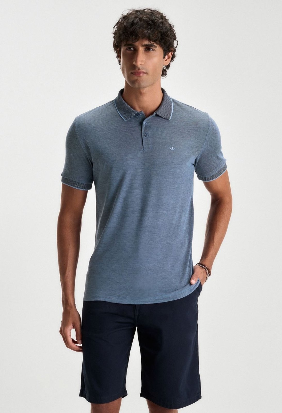 POLO DOCTHOS SLIM MANGA CURTA PIQUET VISCOSE POLO DOCTHOS SLIM MANGA CURTA PIQUET VISCOSE 012 AZUL G