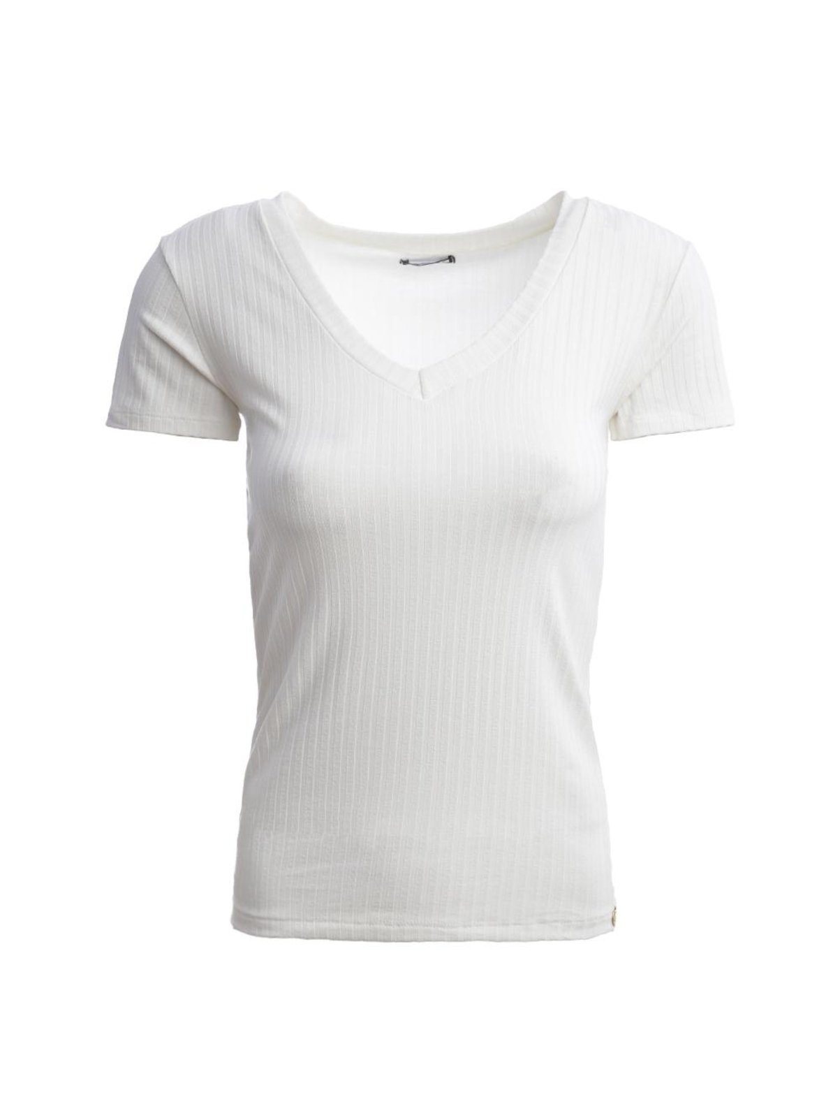 Vista 2 Blusa Manga Curta Canelada Autentique Feminina OFF WHITE off-white white Autentique off-white white