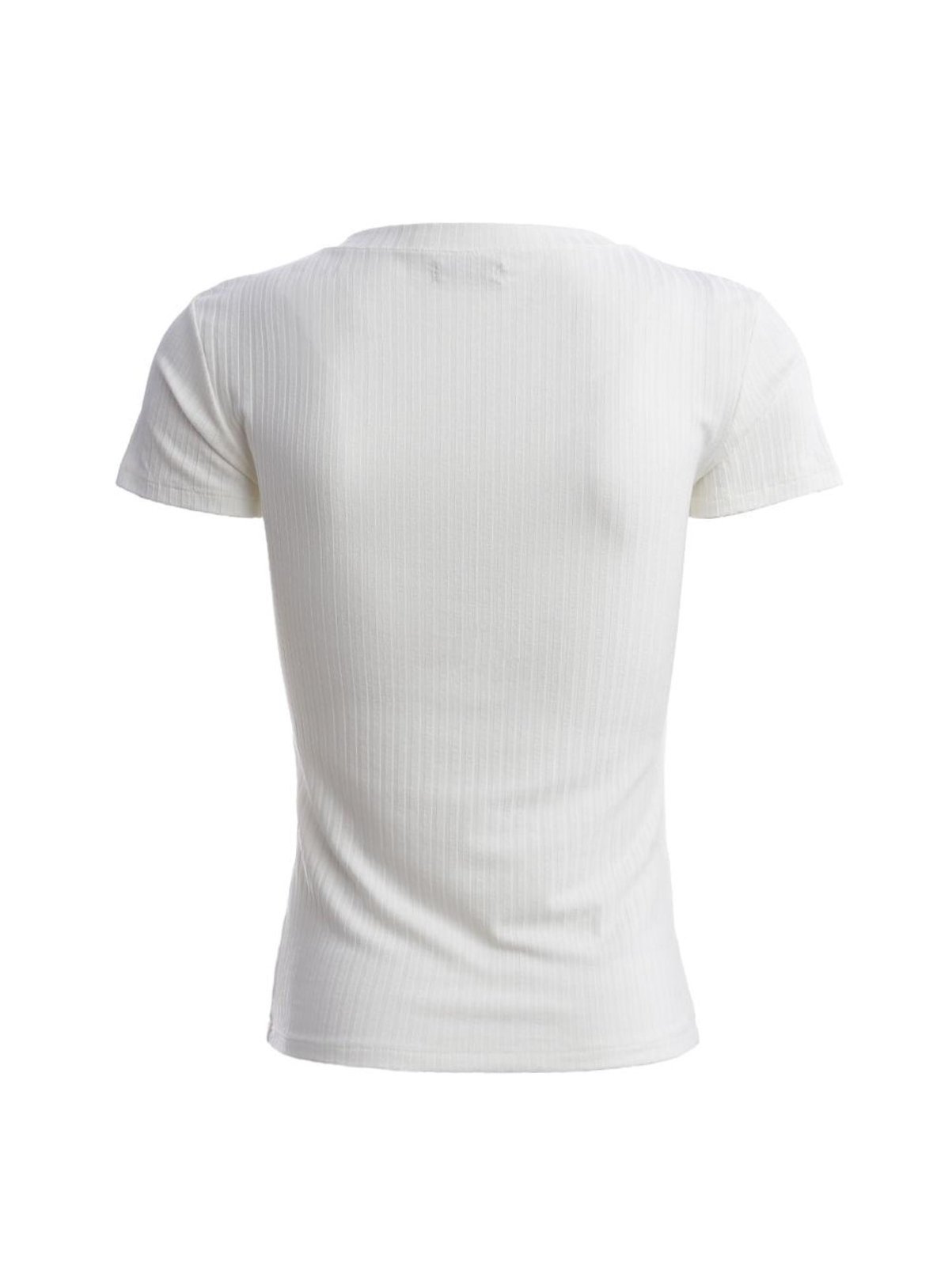 Vista 3 Blusa Manga Curta Canelada Autentique Feminina OFF WHITE off-white white Autentique off-white white