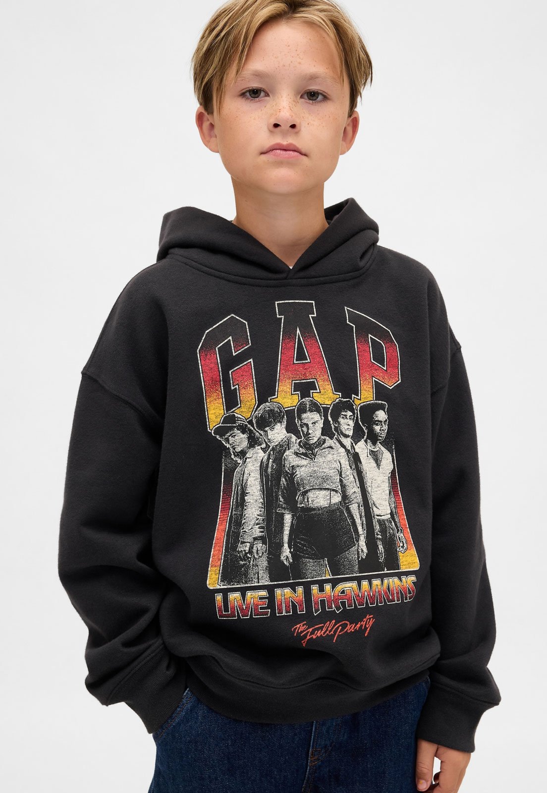 Infantil - Blusa de Moletom GAP Live In Hawkins Preta