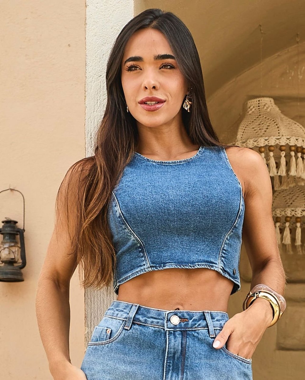 Top Jeans Regata com Ziper Nas Costas 23101 Média Consciência