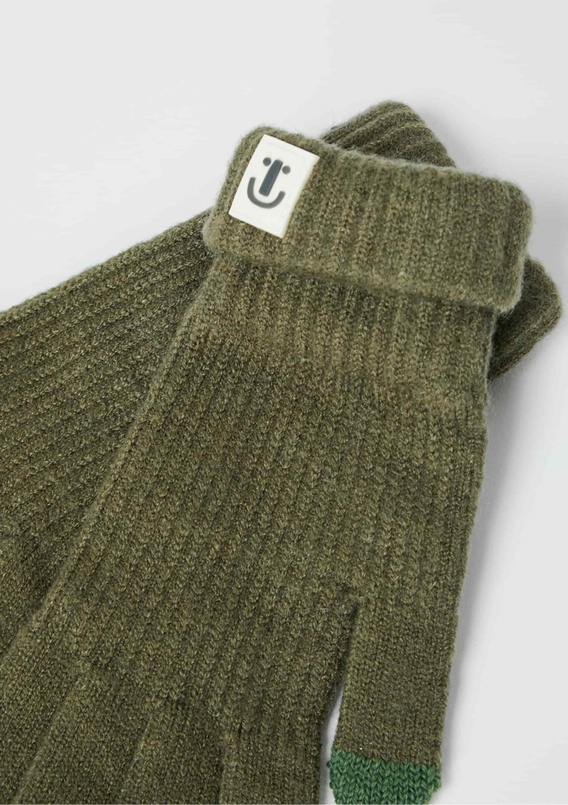 Vista 3 Infantil - Luva Unissex Em Tricô Hering Kids verde militar