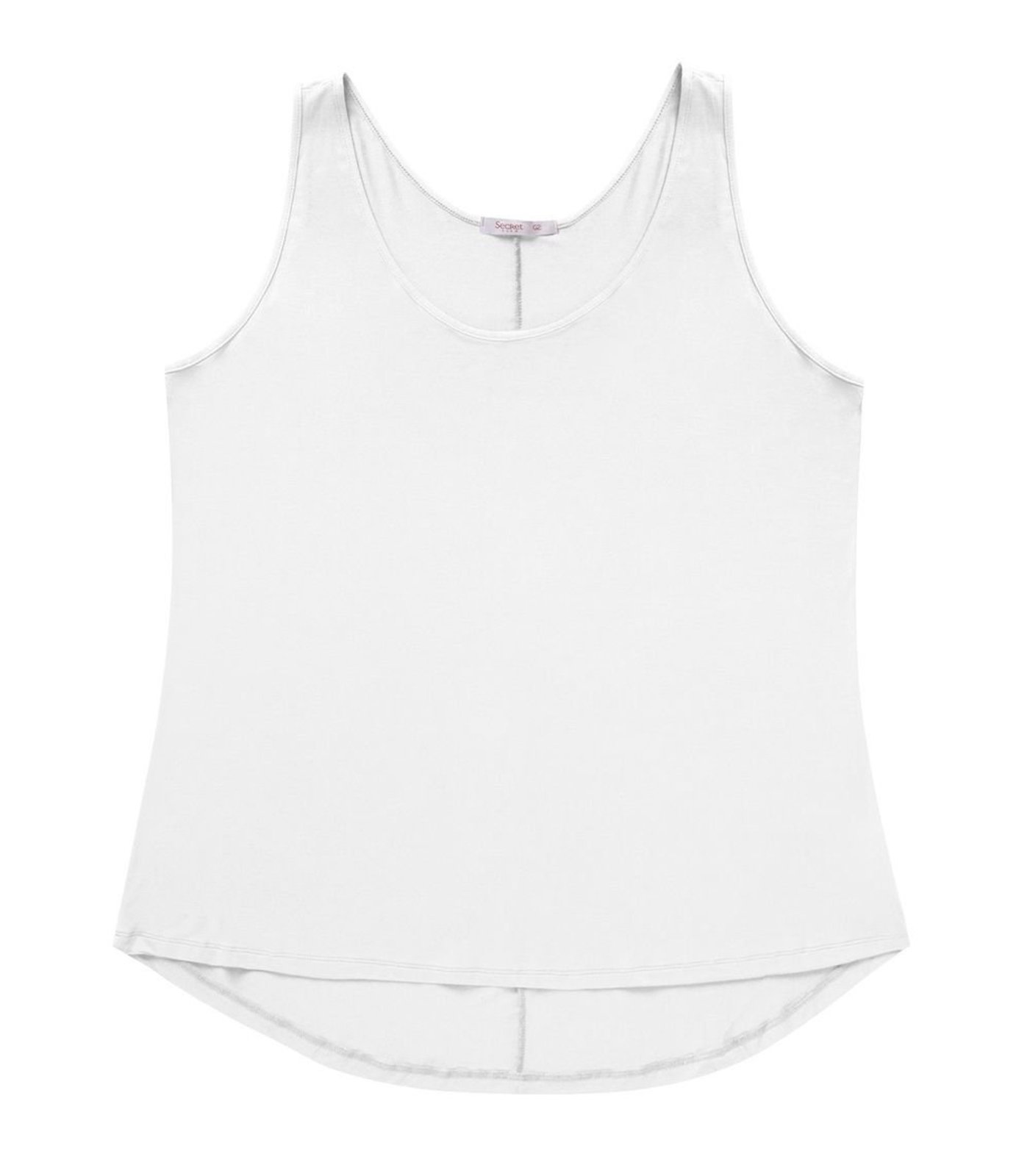 Regata Feminina Plus Size Secret Glam Branco