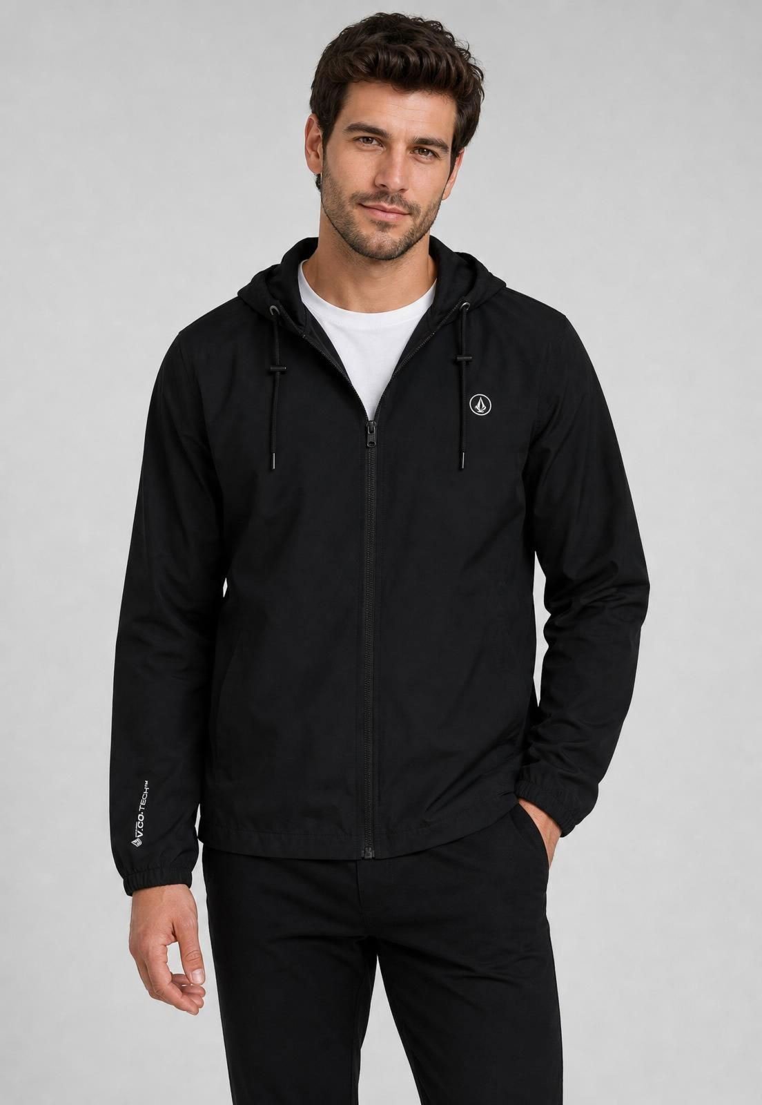 Jaqueta Masculina Volcom Capuz Preta