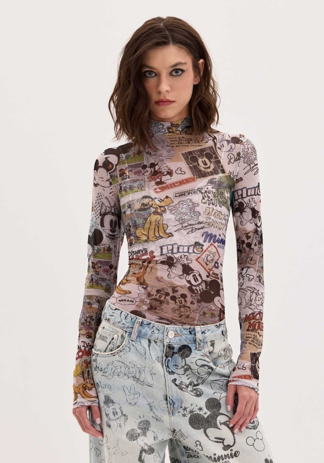 Blusa Manga Longa De Tule Mickey E Amigos My Favorite Things