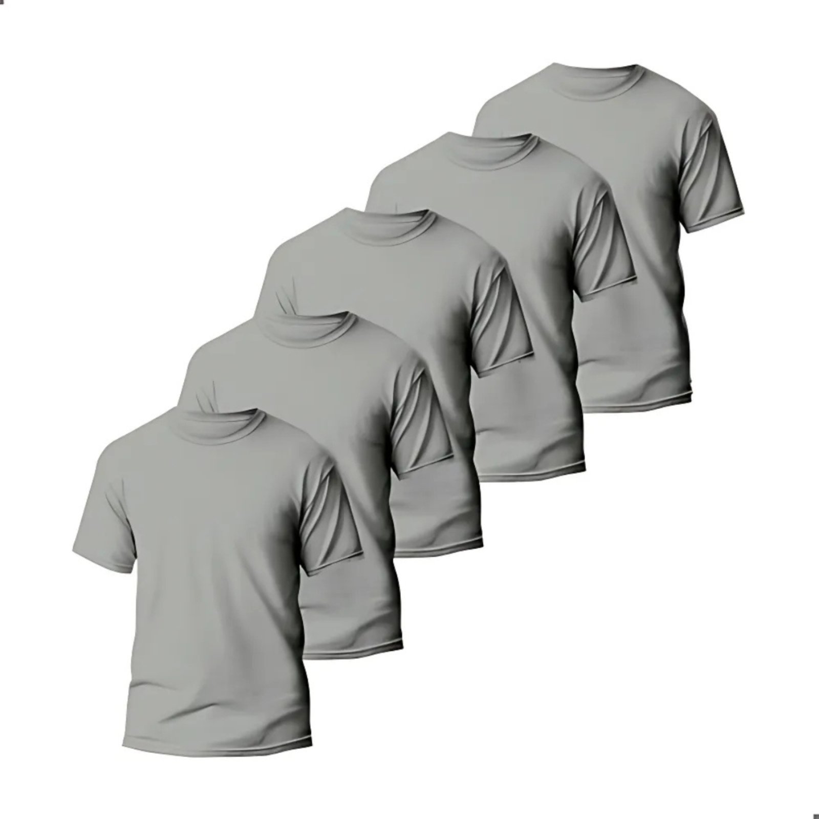 Kit 5 Camisetas Básicas Masculina Dry Fit Lisa Tradicional Academia Treino