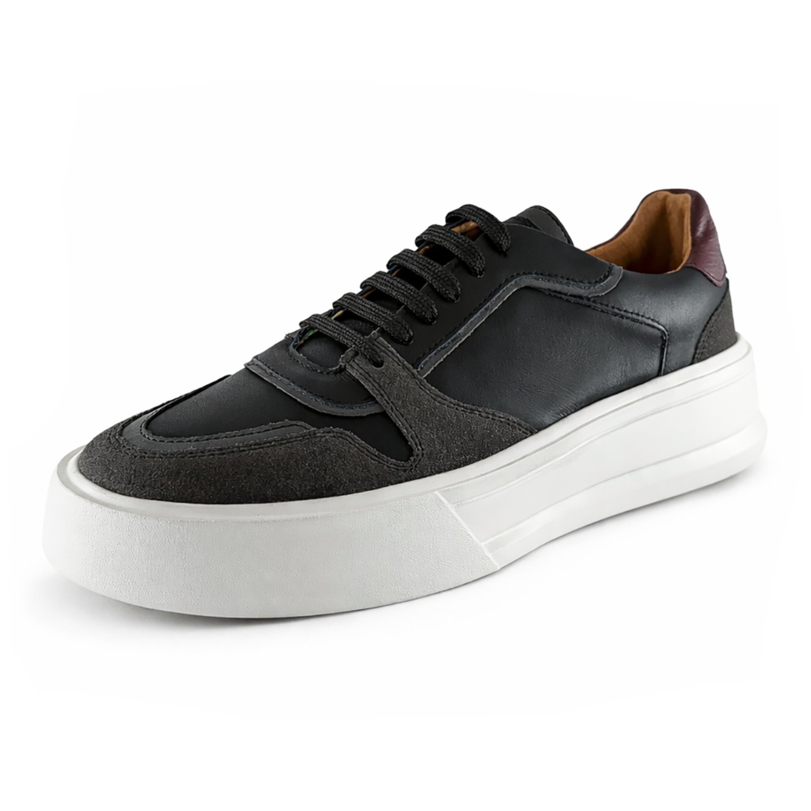 Tênis Masculino Navit Shoes Couro Legítimo Premium Forrado Conforto Solado Leve Preto