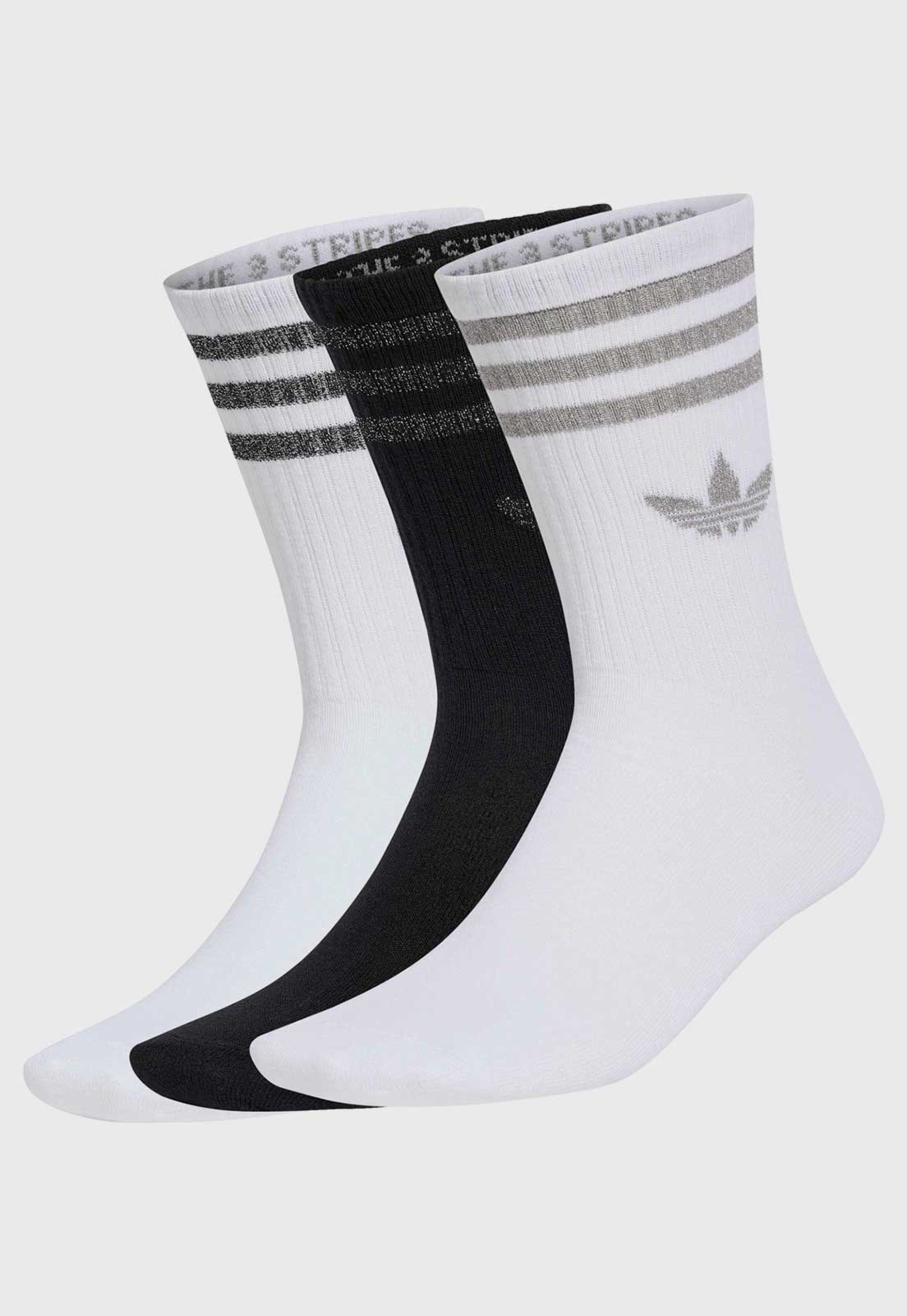 Kit 3 Meia adidas Originals Cano Alto Branco