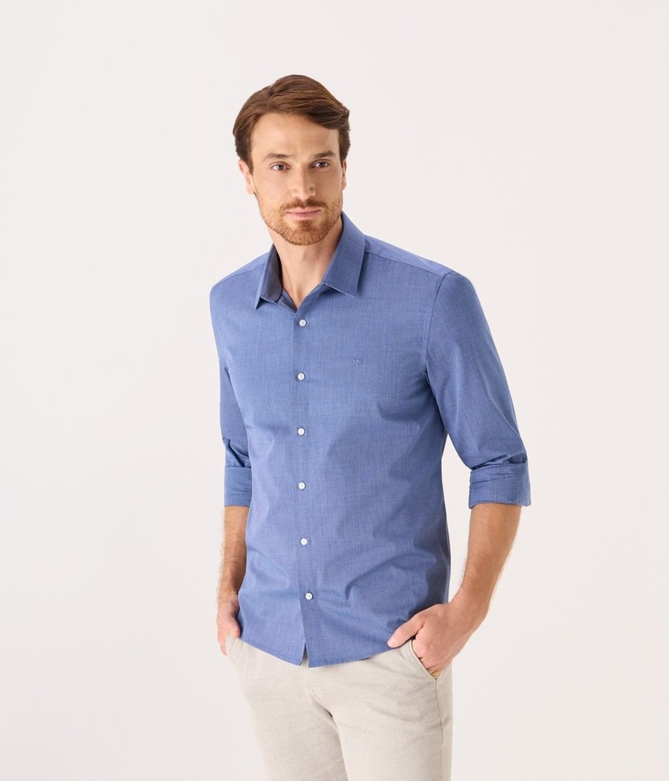 Camisa Makenji Business Masculina Azul Royal