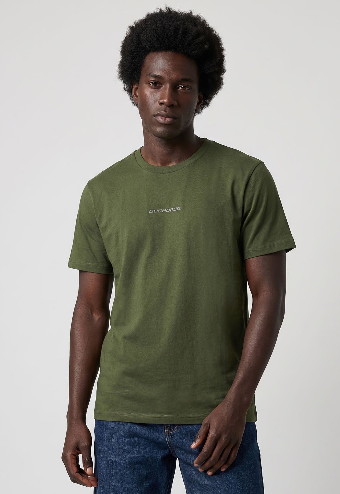 Camiseta Masculina DC Shoes Baseline Verde Oliva
