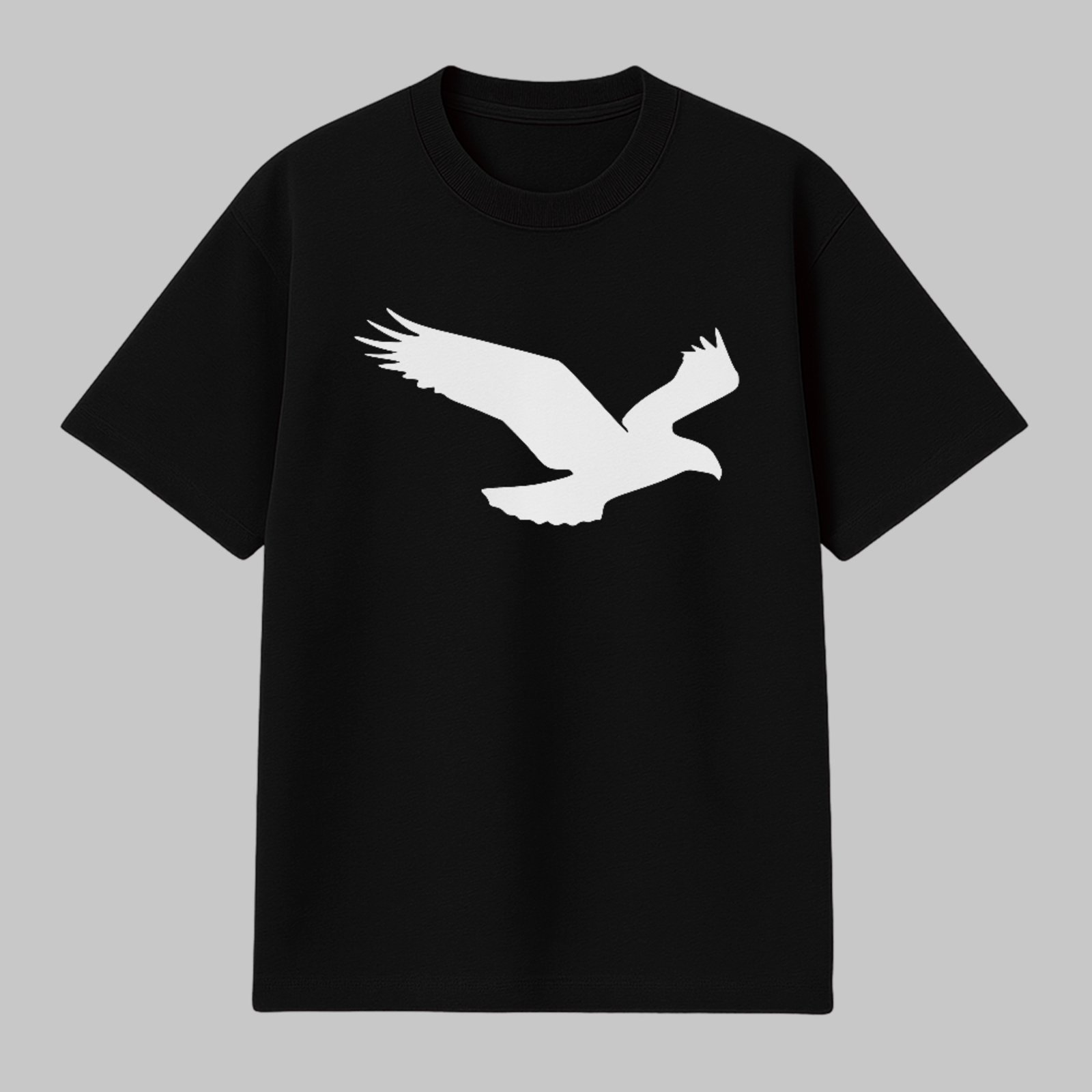 Camiseta Básica Águia Minimalista Estilo Street Fashion Preto