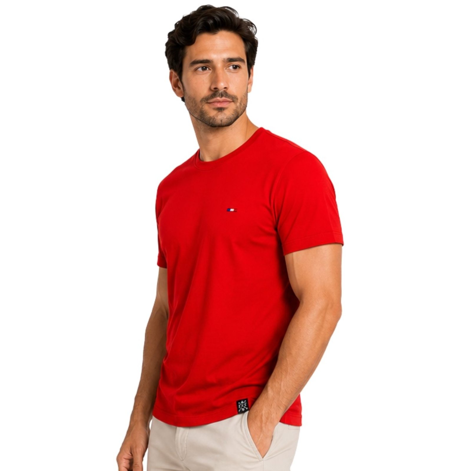 Camiseta Masculina Básica Lisa FMF Conforto Premium Vermelho