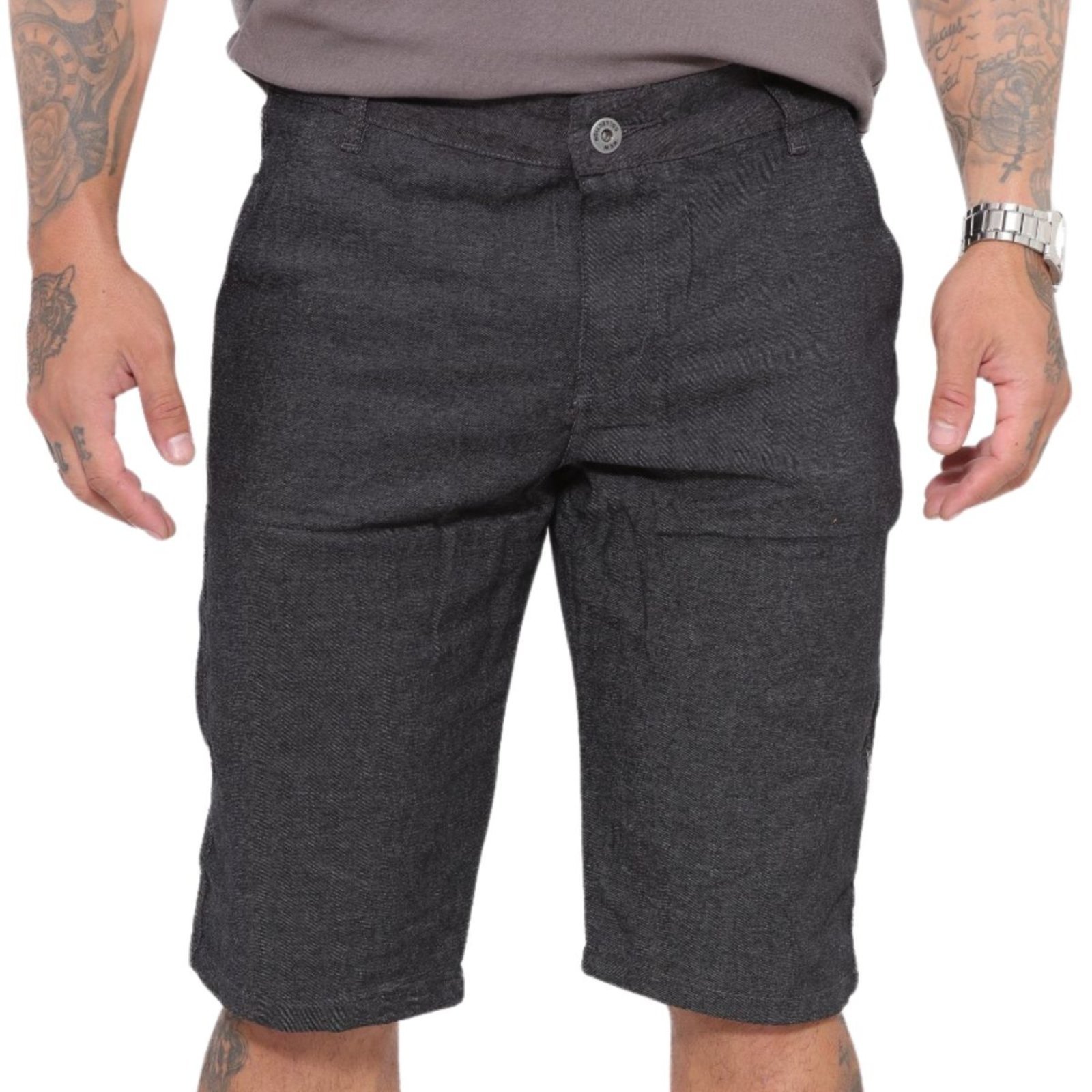Bermuda Masculina Cinza Chumbo Alleppo Jeans