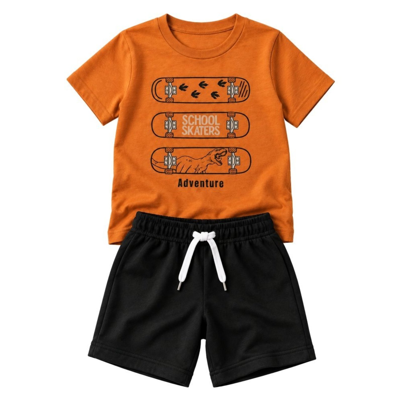 Infantil - Conjunto Menino Camiseta Meia Malha Penteada Bermuda Moletinho — foto 12