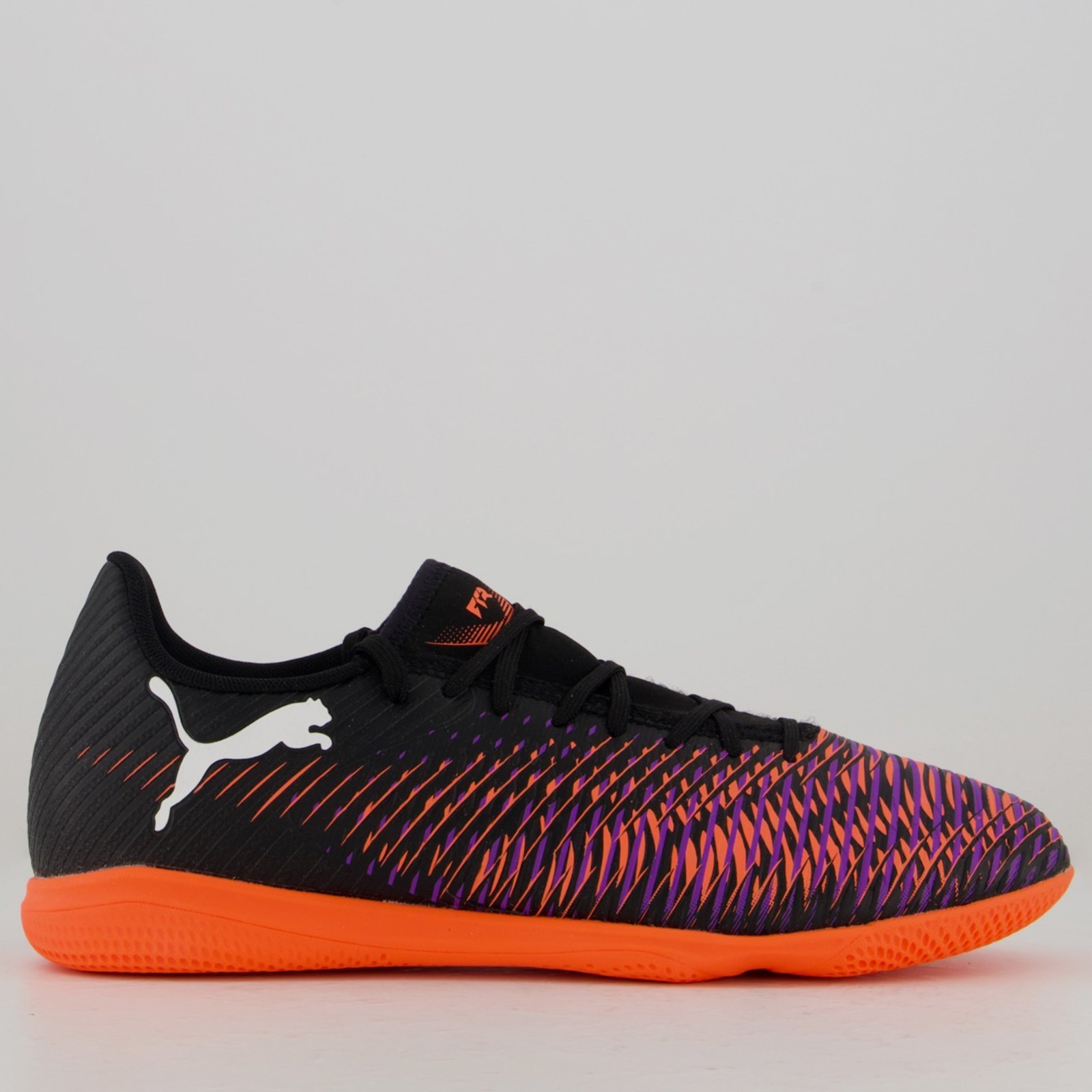 Chuteira Puma Future 8 Neymar Play IT Futsal Preta e Laranja