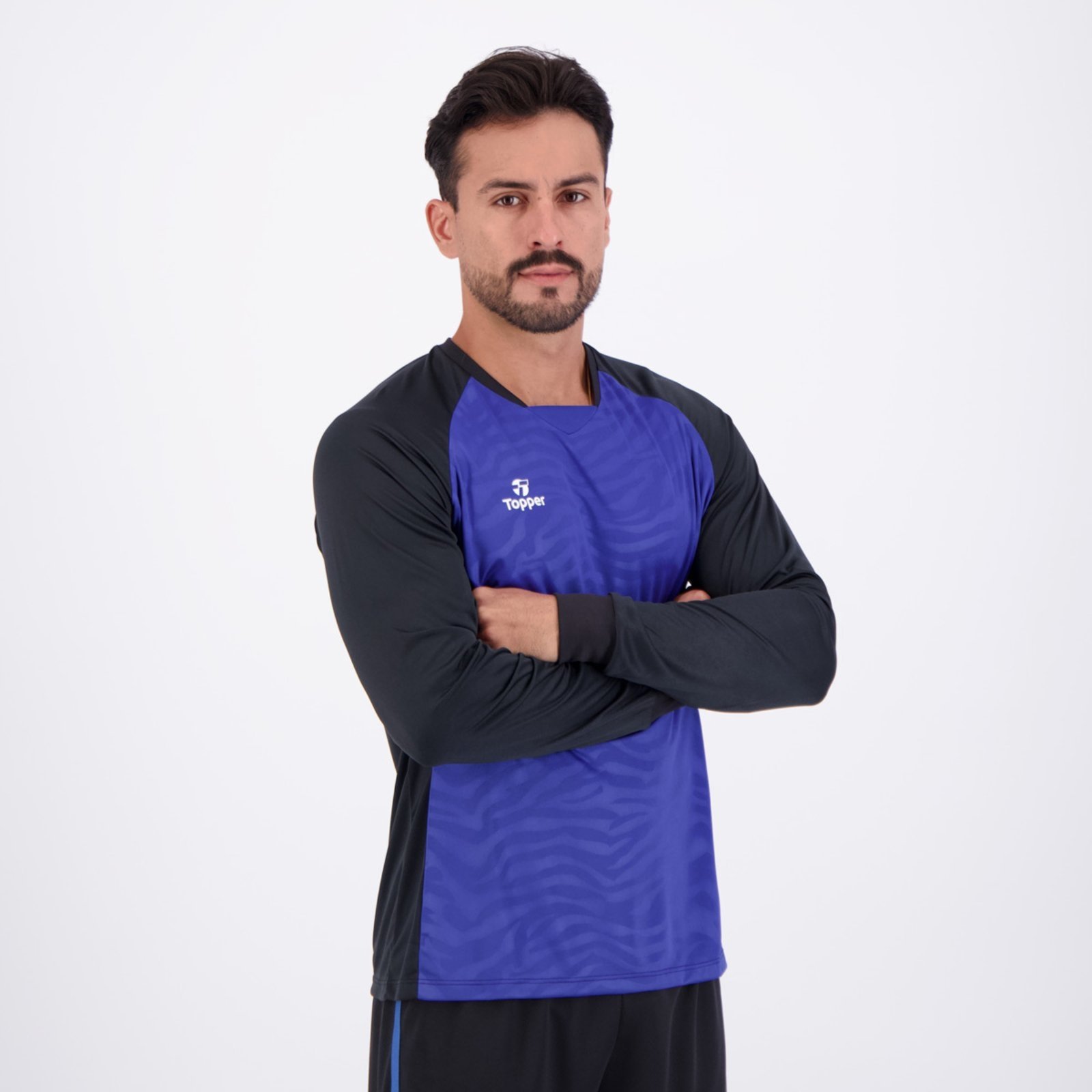 Vista 3 Camisa Topper Goleiro Classic II Manga Longa azul Topper azul