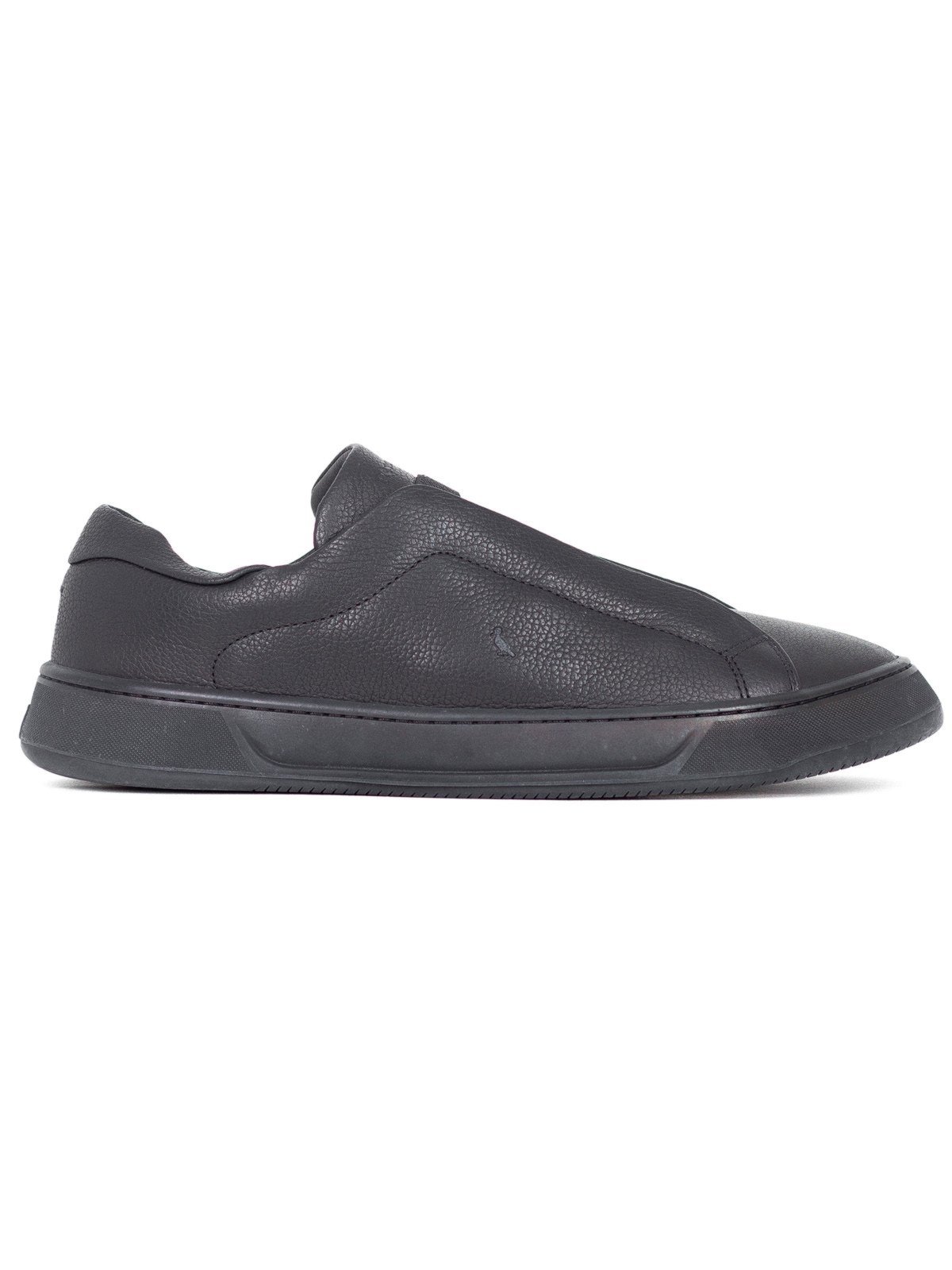 Tênis Masculino Reserva Croma Casual Couro Cadarço Elástico Conforto Preto All Black