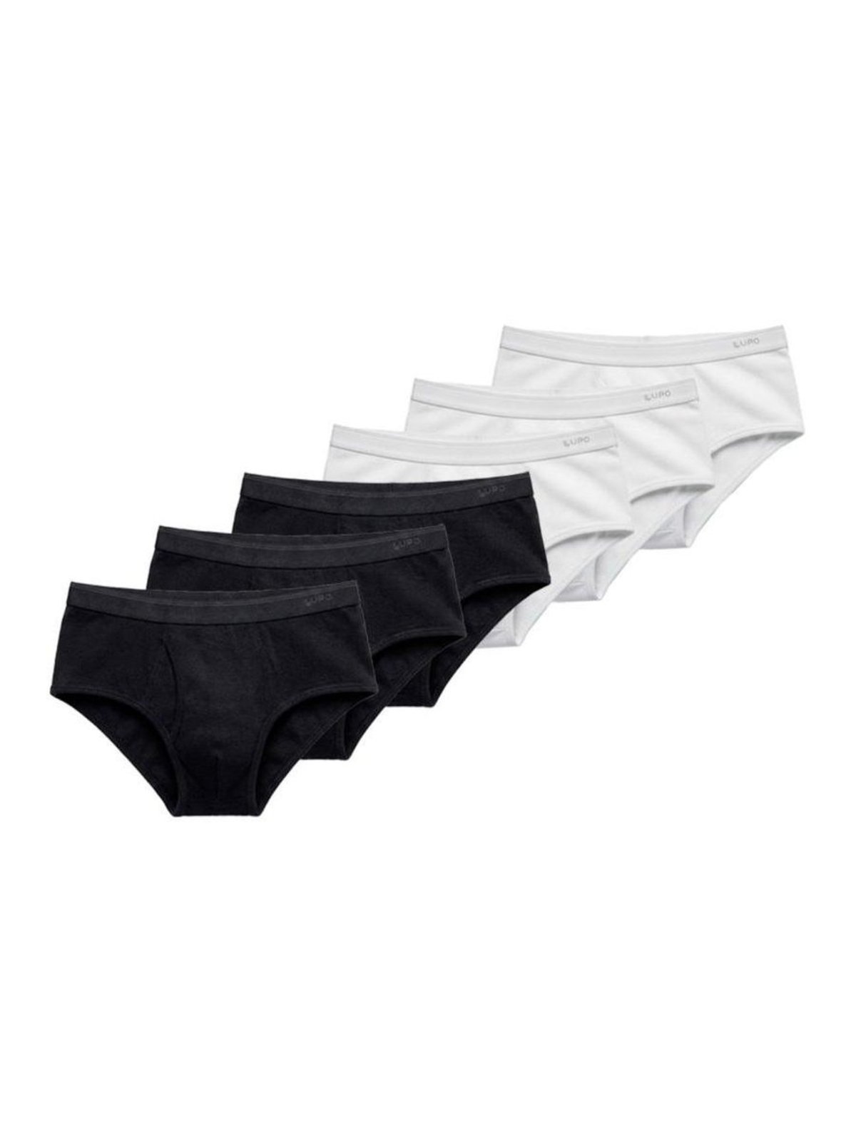Kit com 6 Cuecas Slip Lupo com Abertura 546-003