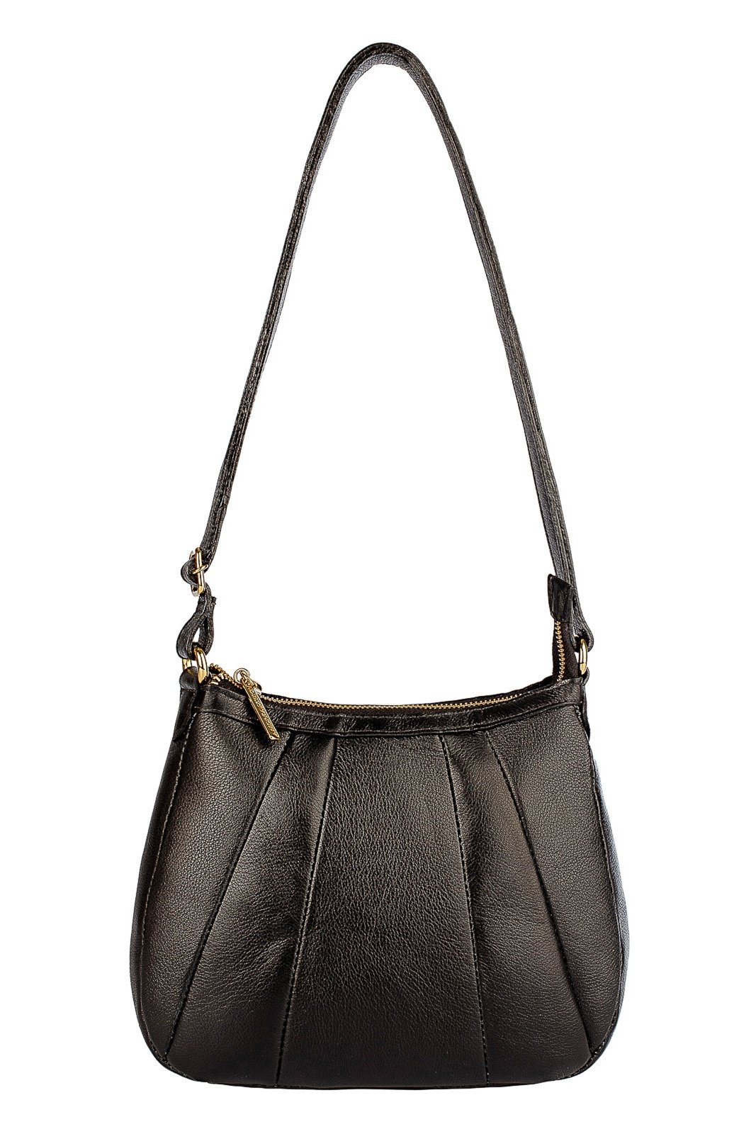 Bolsa transversal em couro liso Greice - Preto