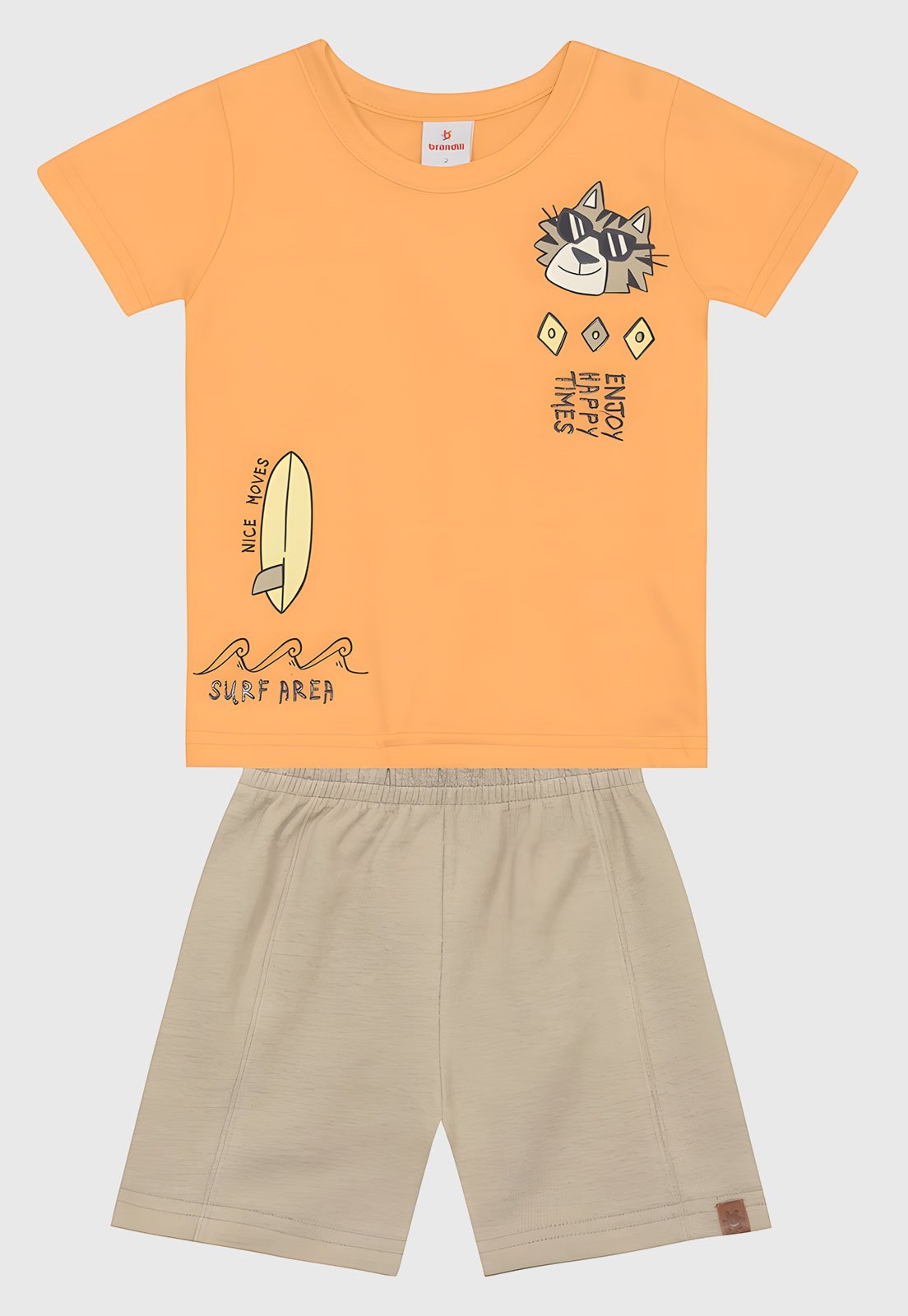 Conjunto Curto Brandili Estampa Laranja