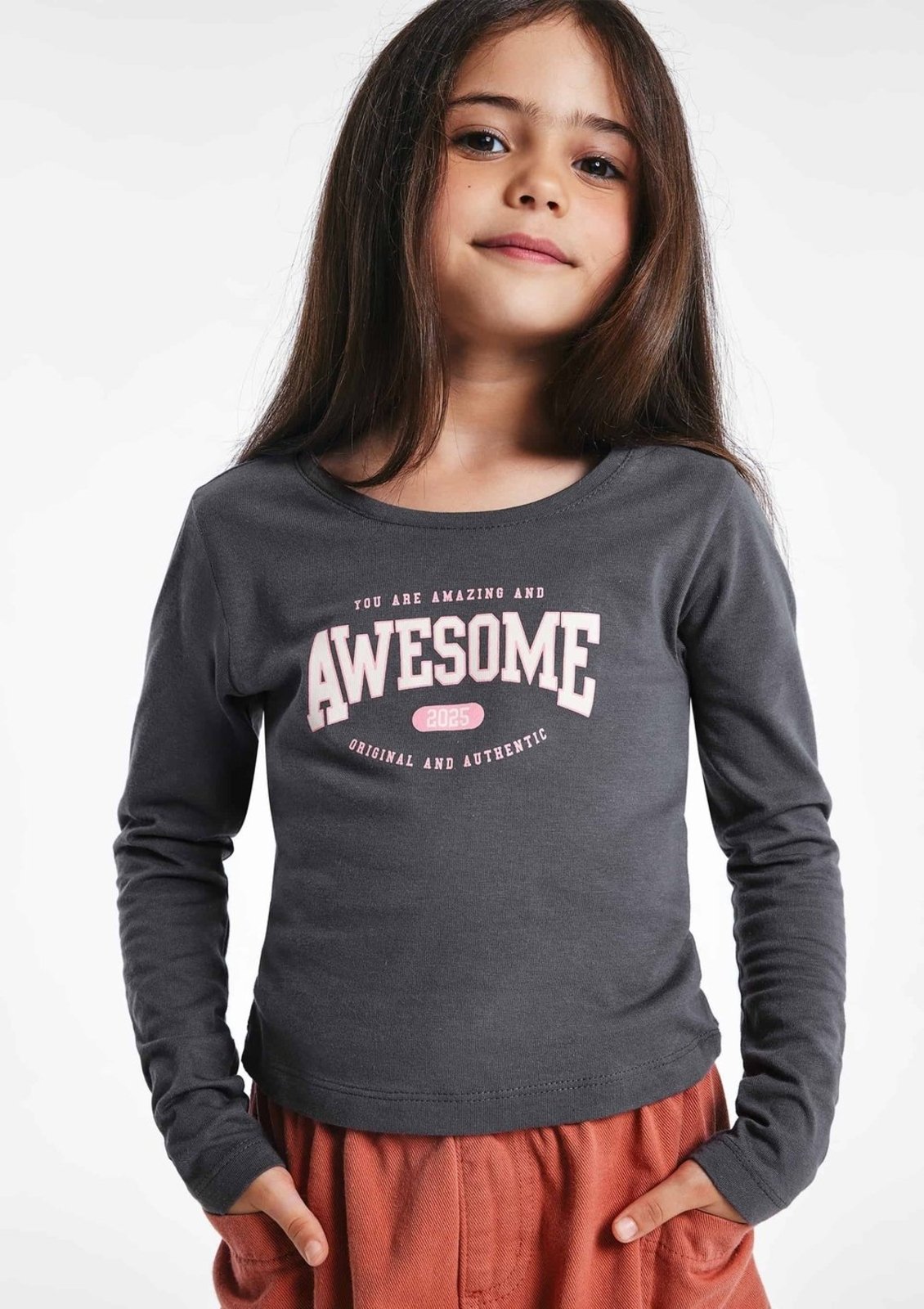 Infantil - Blusa Menina Manga Longa Slim Com Estampa Hering