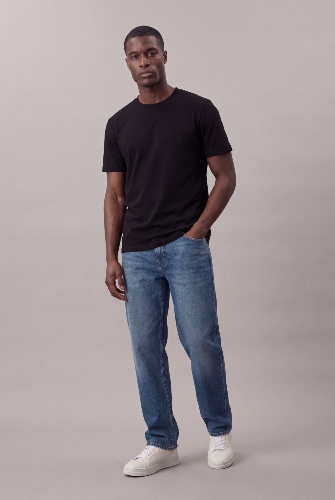 Calça Jeans Baggy Embossed Cós - Azul Médio Calvin Klein Jeans