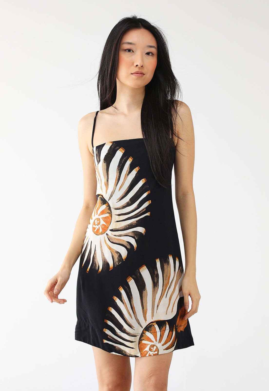 Vestido FARM Curto Amonita Preto