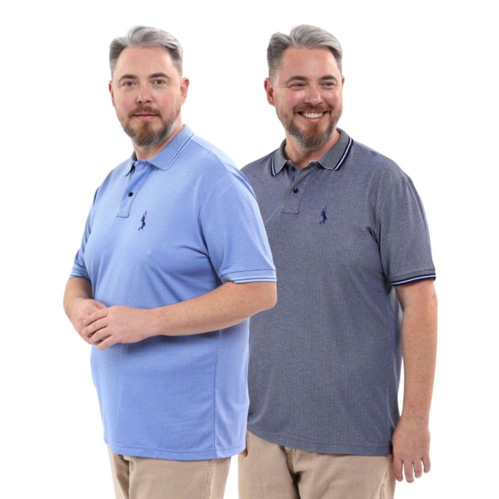 Kit 2 Camisa Polo Plus Size Tradicional Elegante Moderna