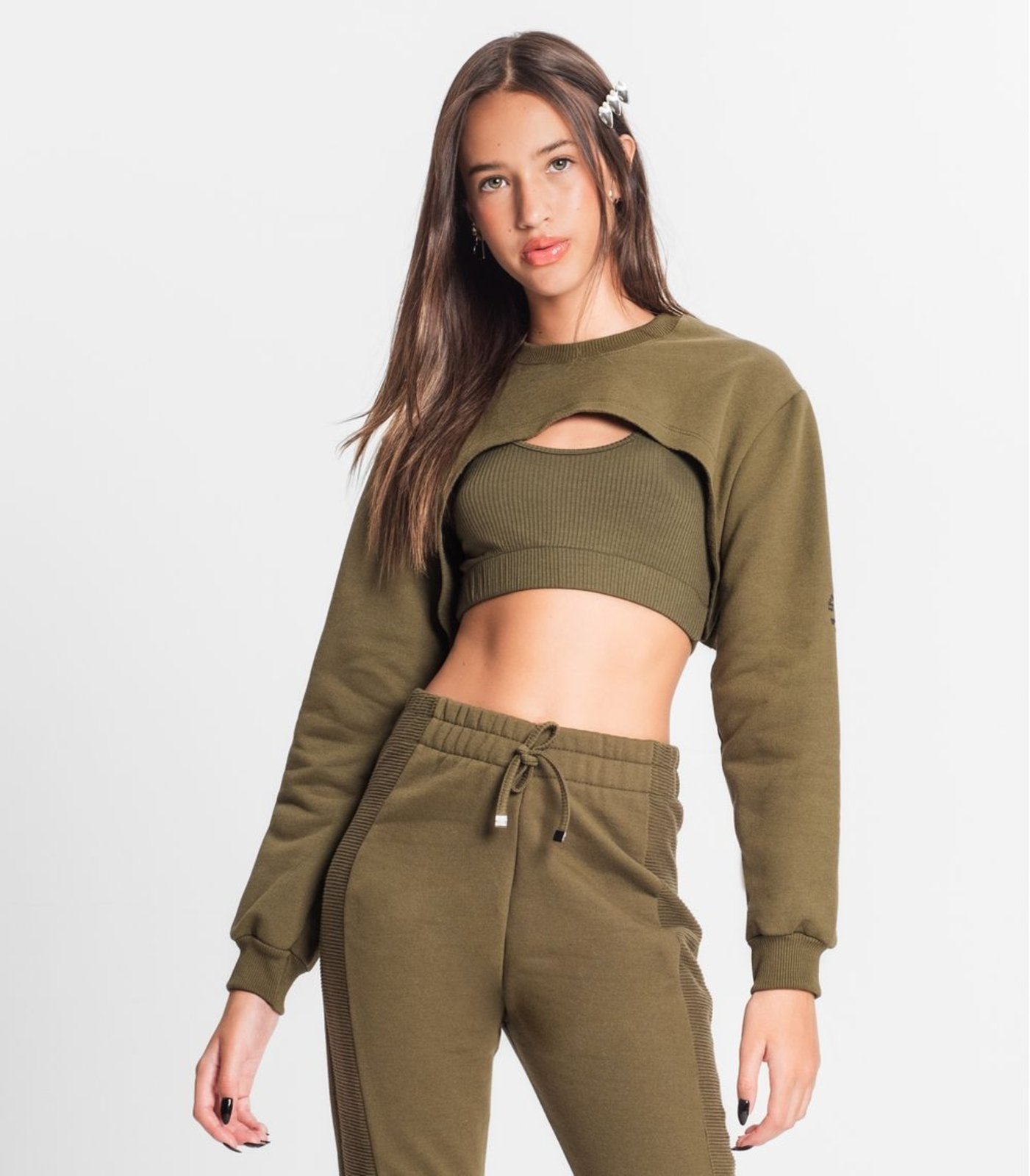 Infantil - Conjunto Moletom Com Top Juvenil Feminino Minty Verde