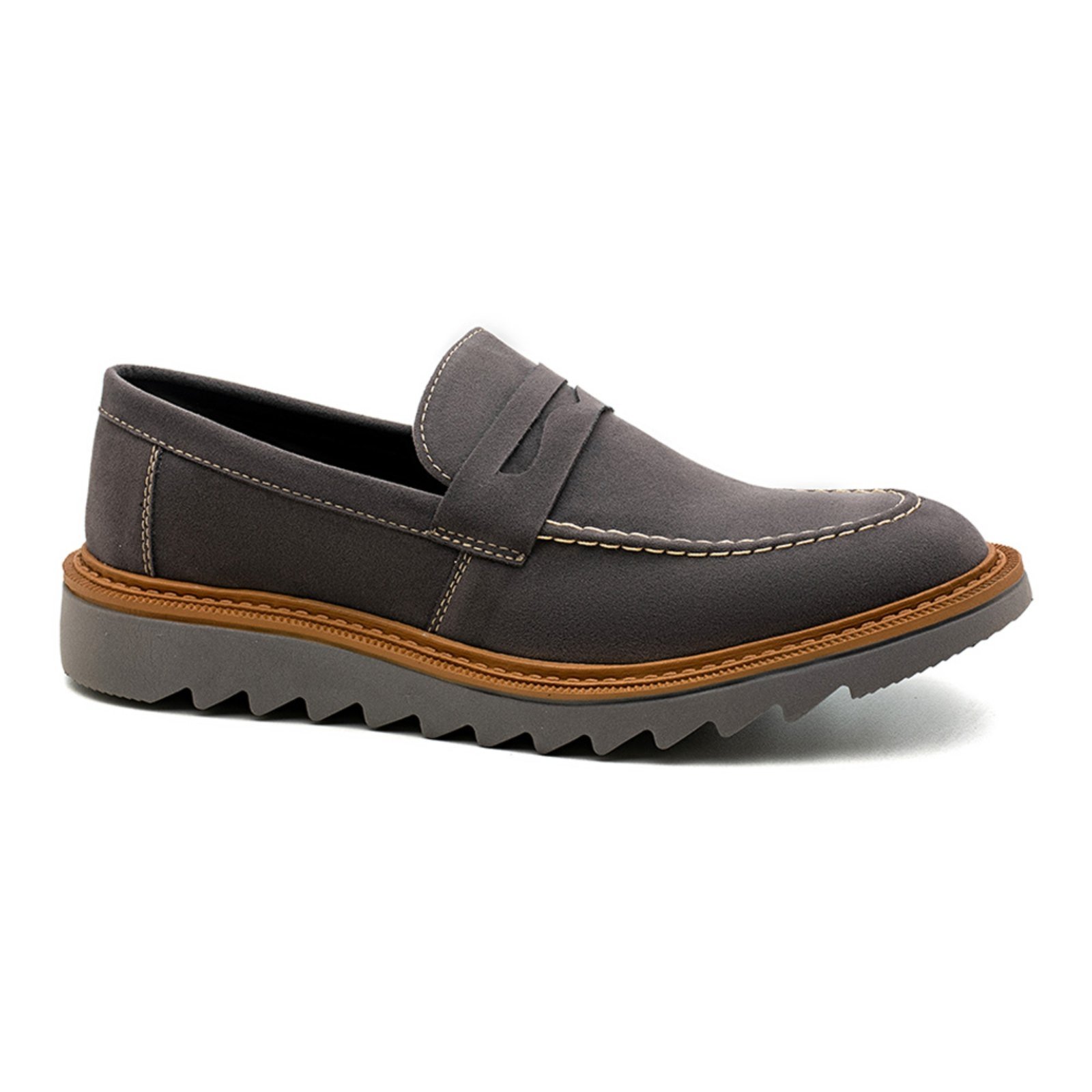 Sapato Masculino Camurça Loafer Tratorado Duprado Premium