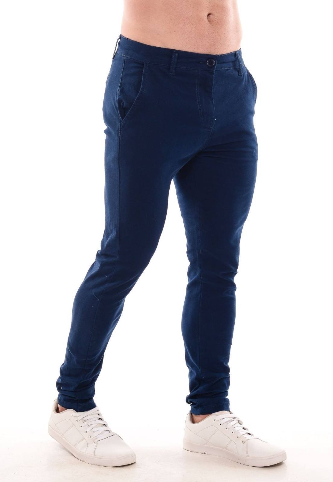 Calça Masculina Niha Jeans Elastano Linha Premium Azul Escuro