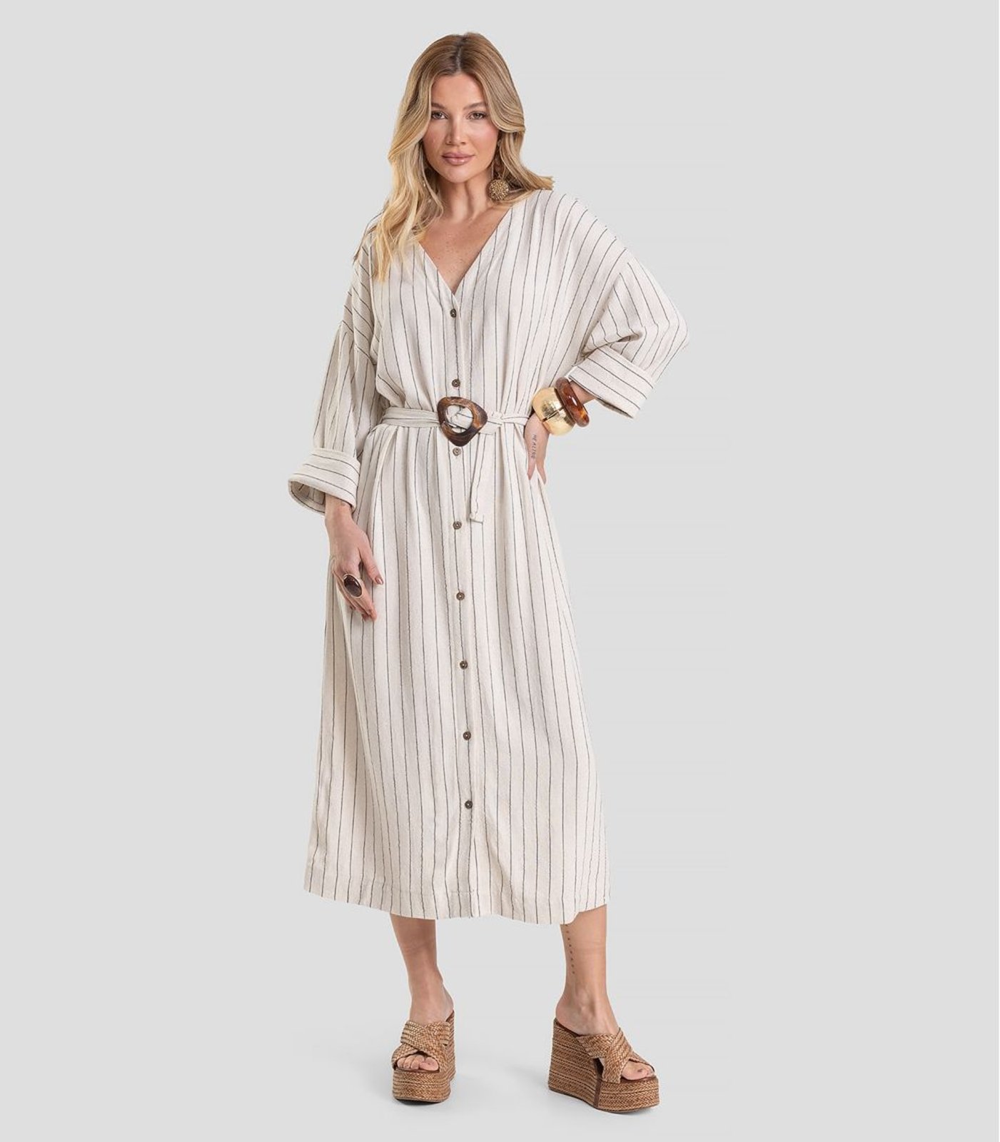 Vestido Feminino Chemise Dianna Bege
