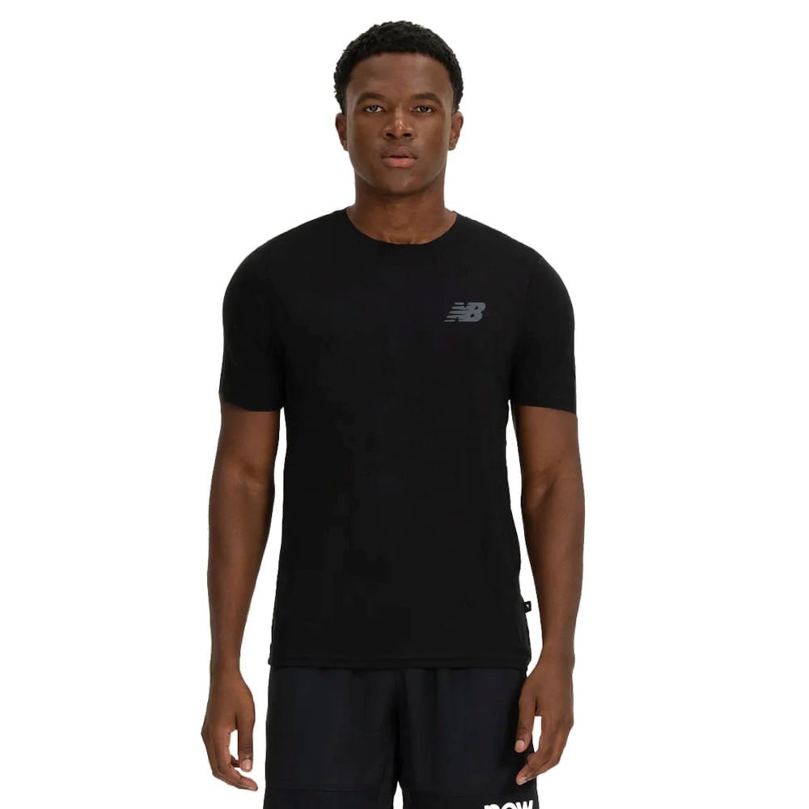 Camiseta Masculina New Balance Active Logo Manga Curta Preto