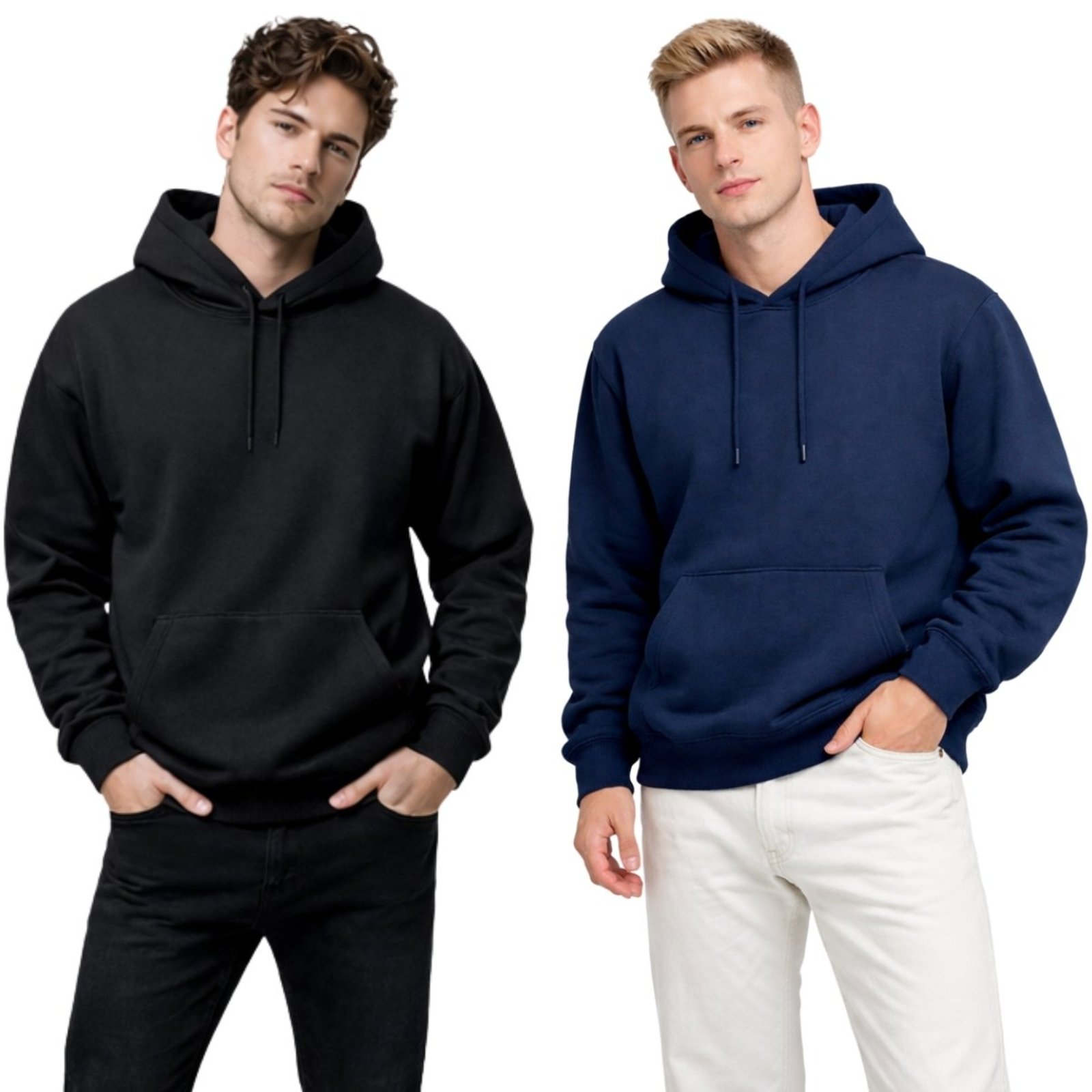Kit 2 Blusa de Moletom Canguru com Capuz Confortável para Estilo Casual