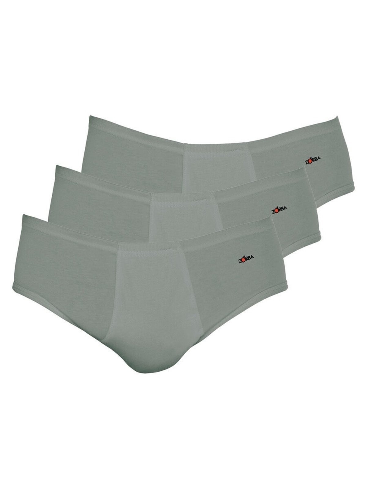 Kit com 3 Cuecas Slip Zorba com Abertura 172 Plus Size Cinza