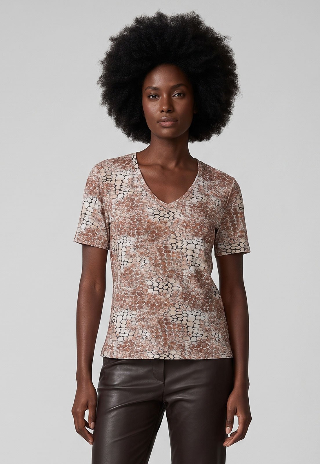 Blusa Feminina Lez a Lez Animal Print Marrom