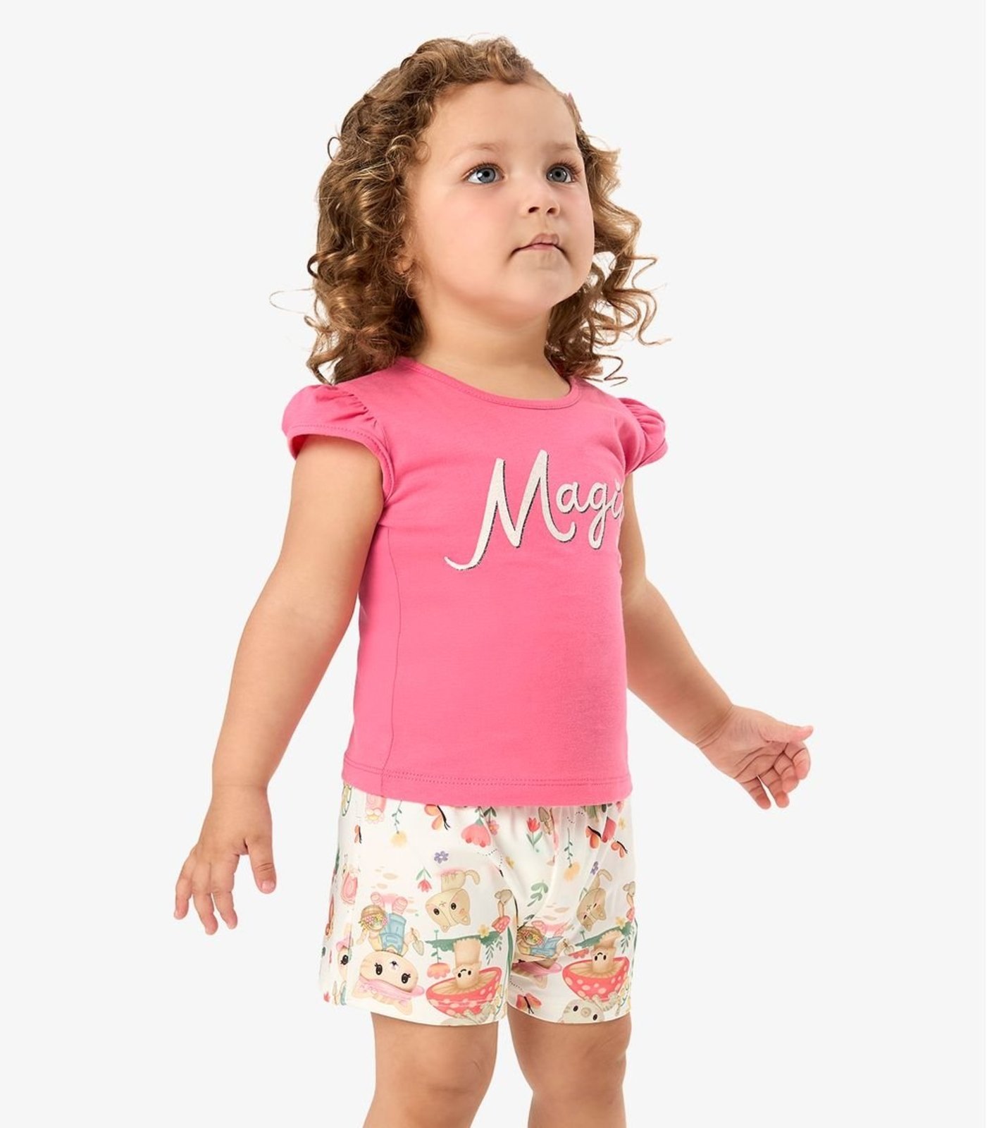 Infantil - Conjunto Blusa Com Shorts Rovi Rosa